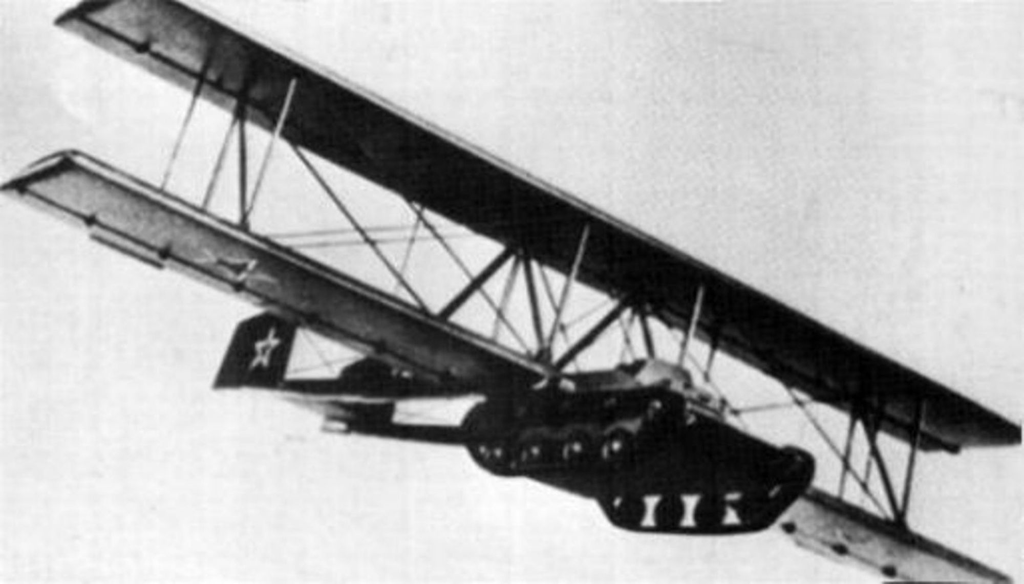 A straight up tank, with treads and a turret, with biplane wings and a tail