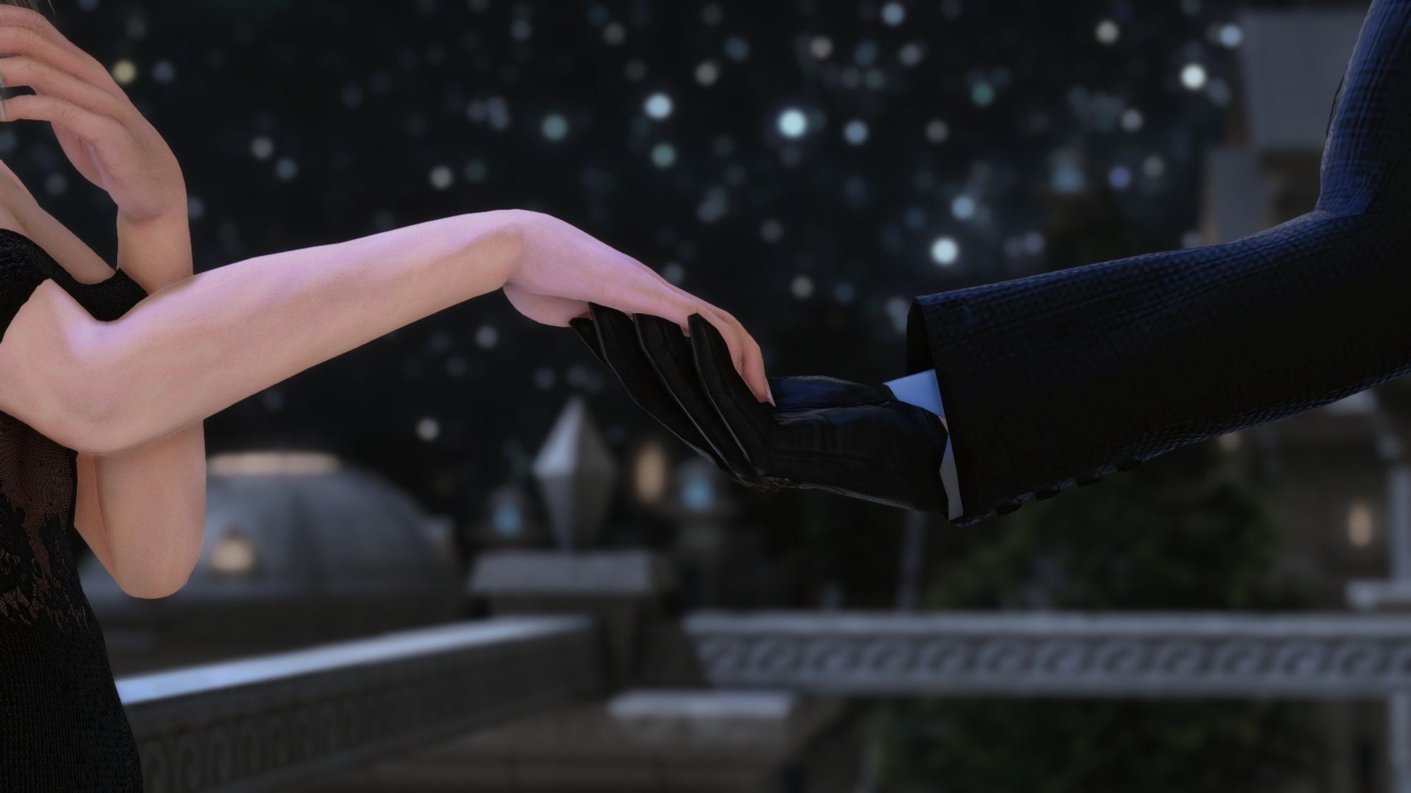 Mira accepting Regula's hand in the end for a dance in a gentle way, contrary to the Iron Fist he has on his Legion