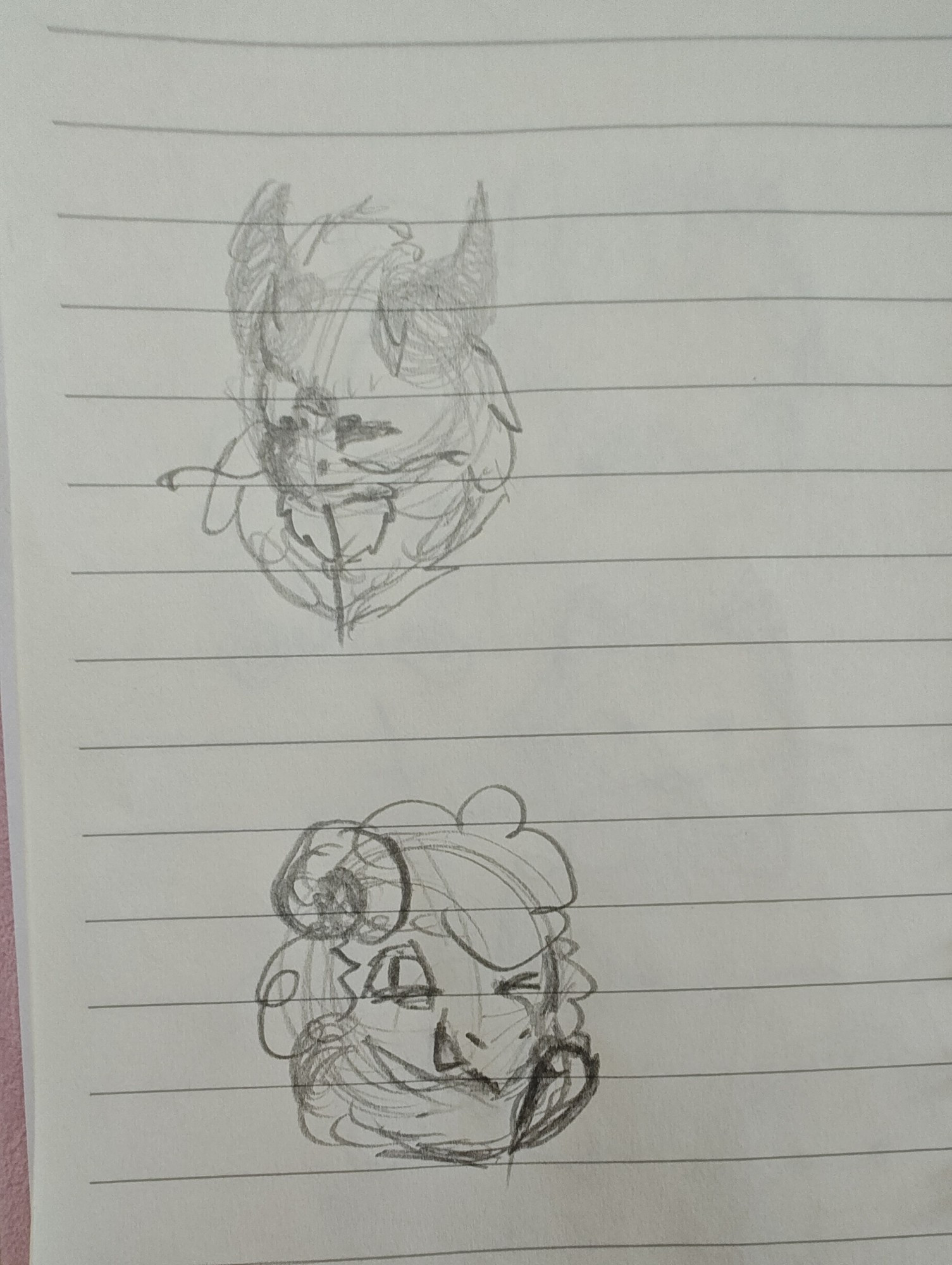 Two icons. The first icon is a very fluffy dragon with long whiskers, like a chinese dragon. The second kind of looks like a sheep, but with a beak, probably an anthro vulture with curly hair and horns.