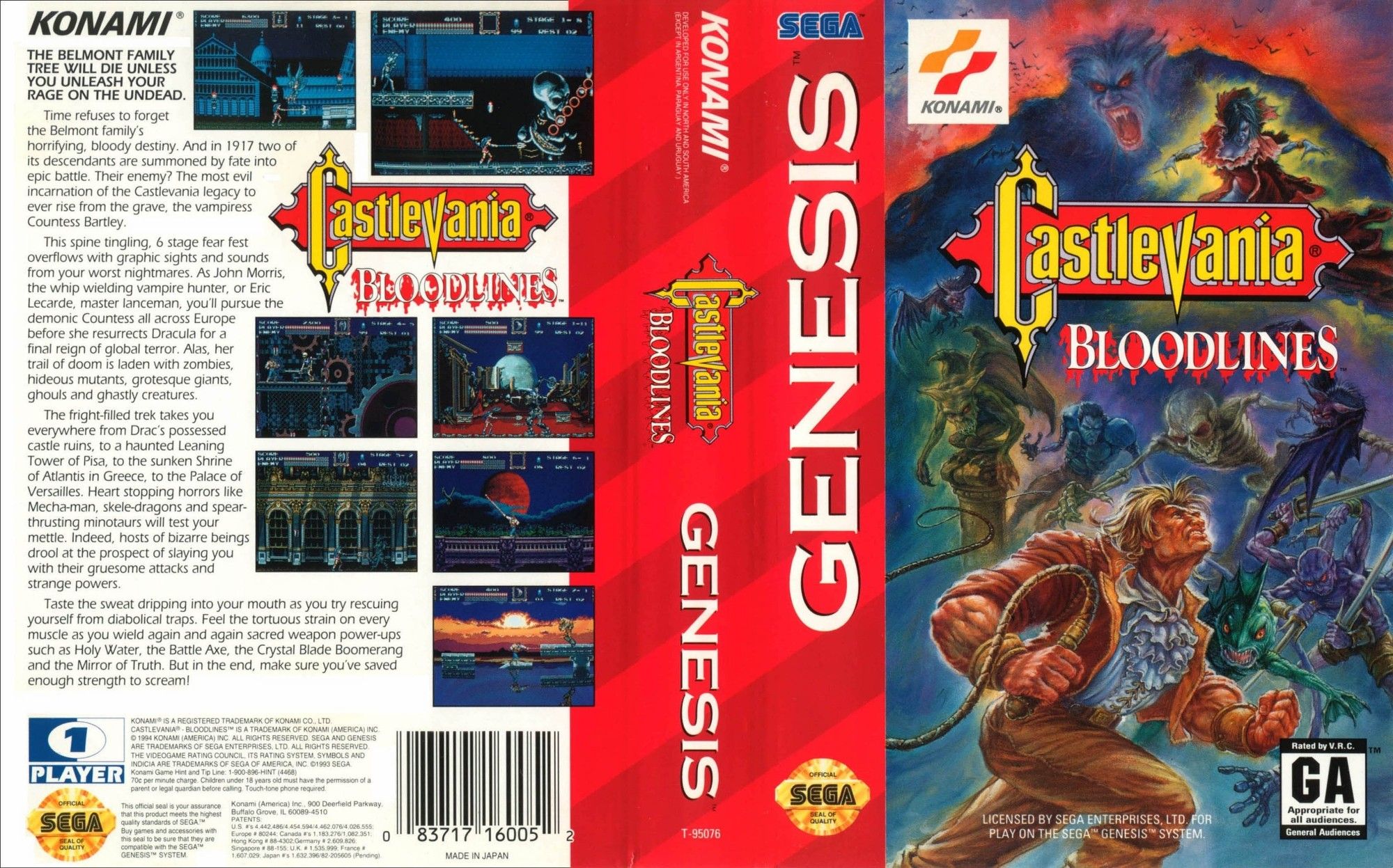 US box art | Castlevania Bloodlines