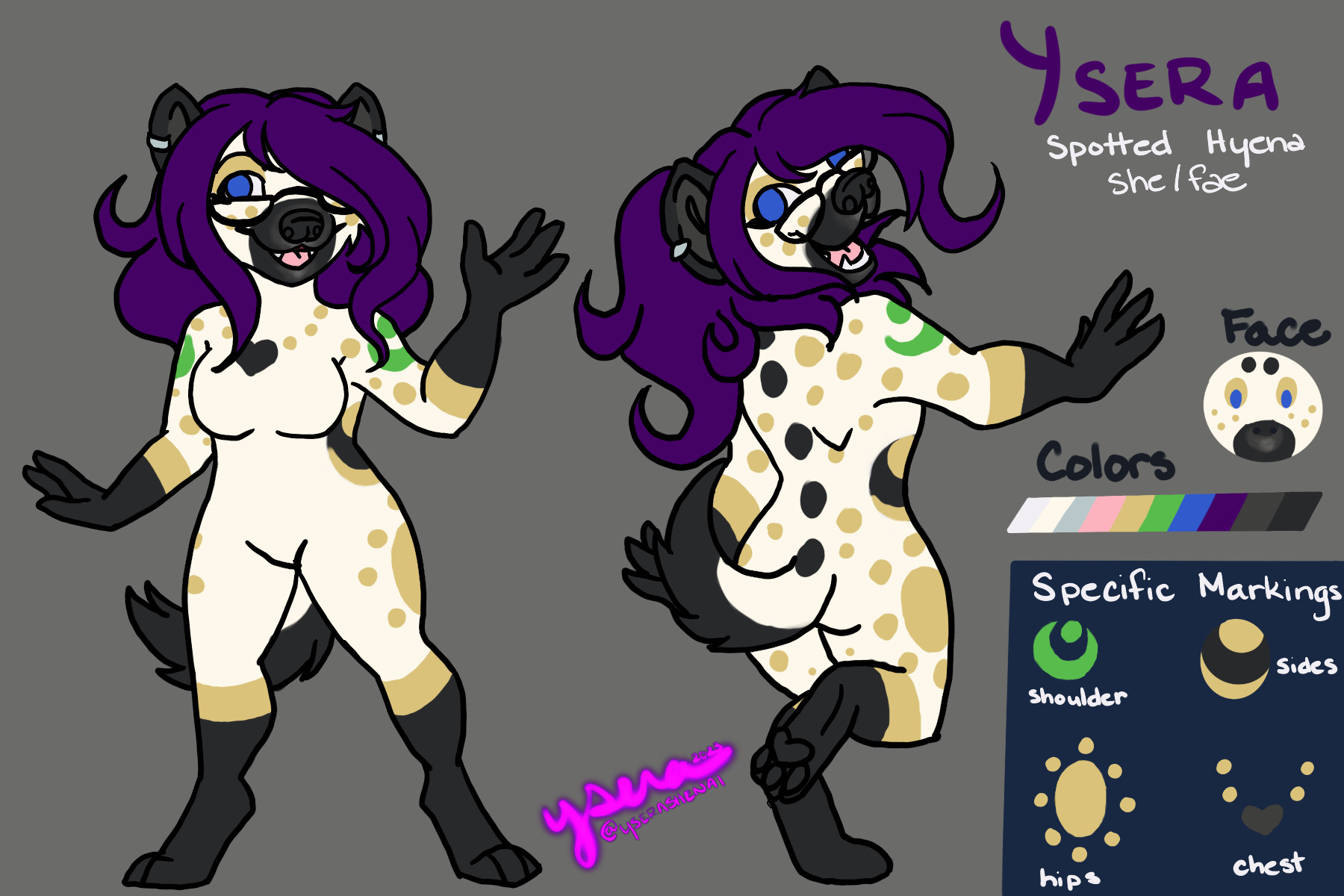 Reference of a spotted hyena lady.