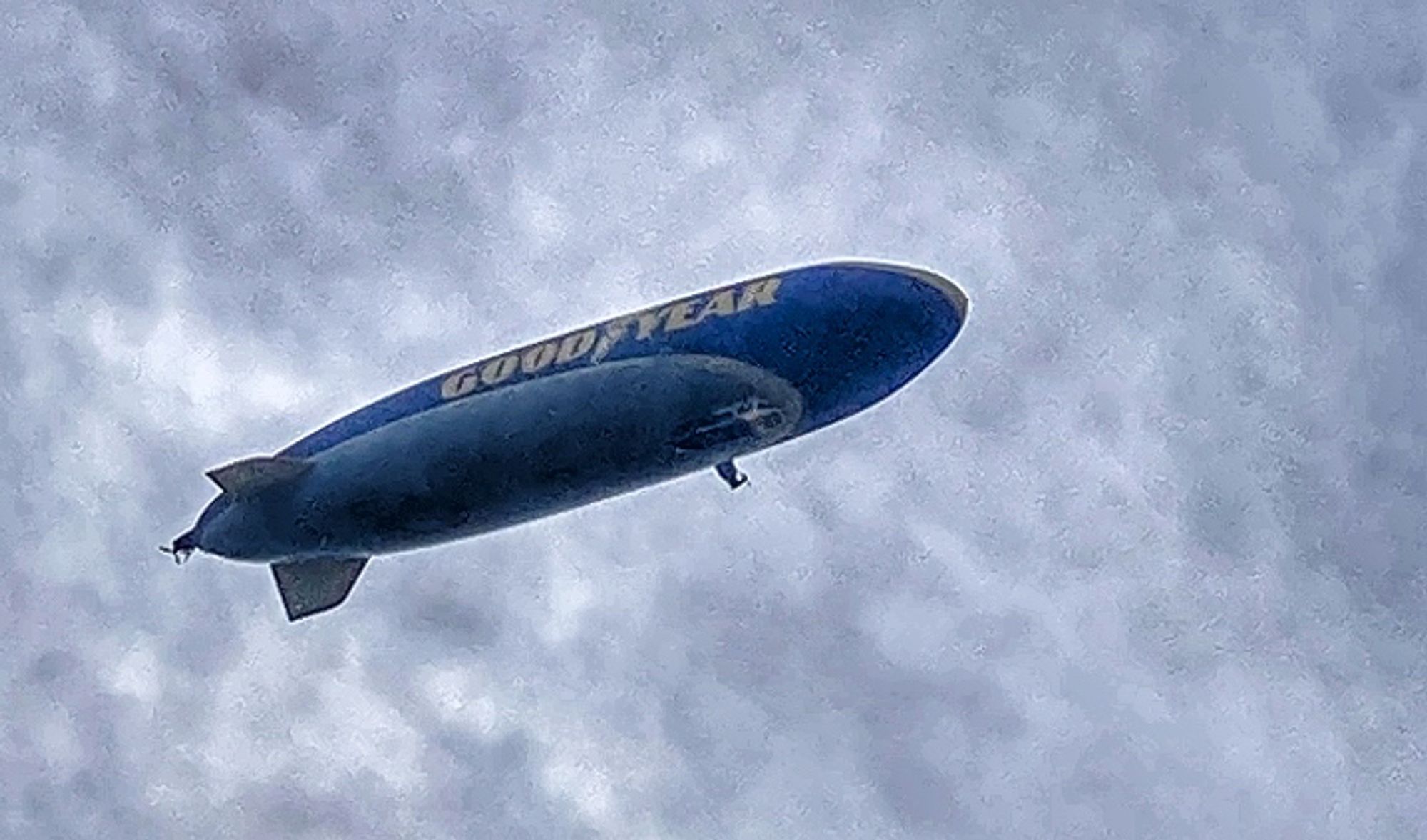 Goodyear blimp in the sky