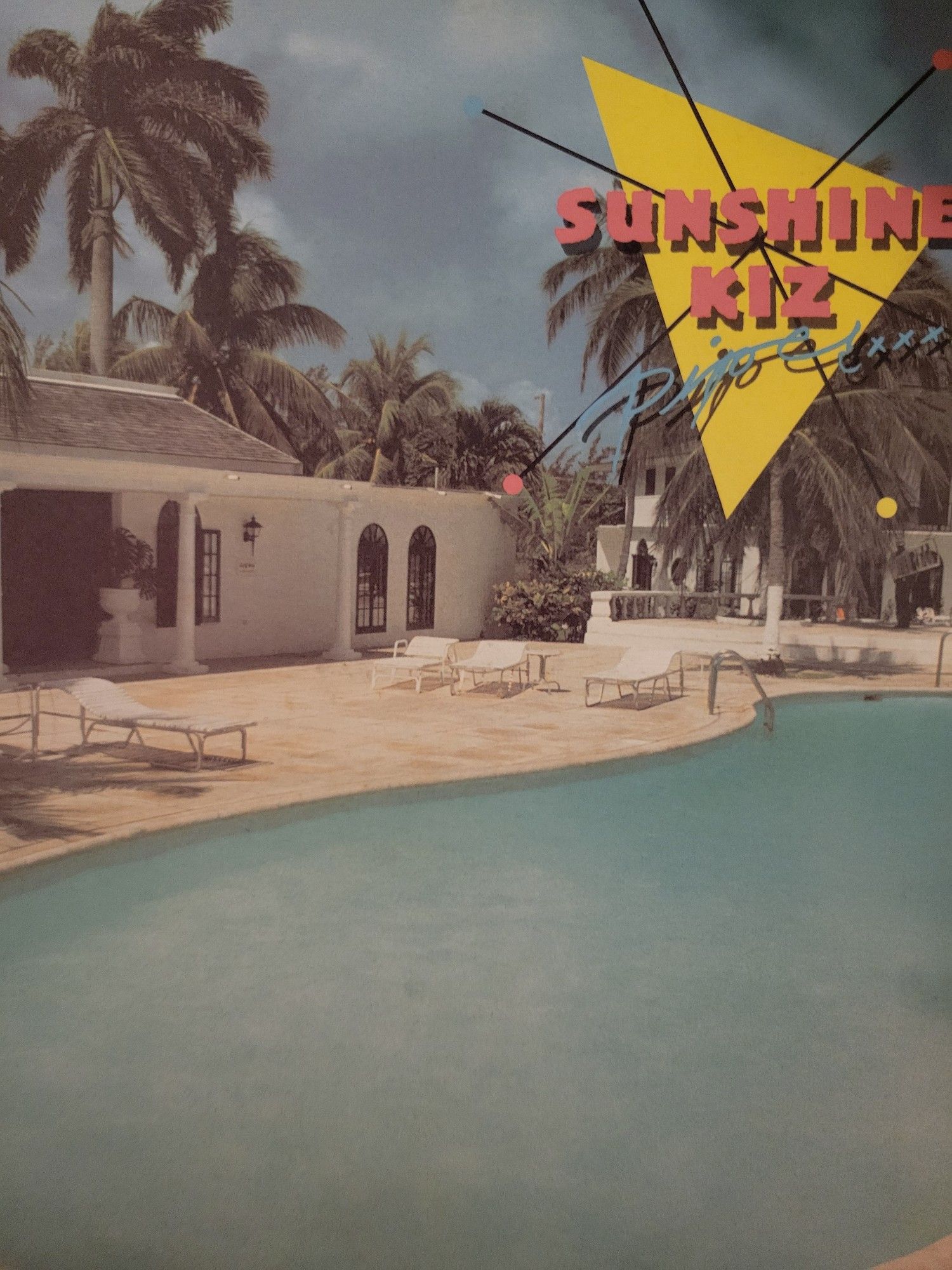 Album cover of Piper's Sunshine Kiz. It's a private looking pool that's empty.