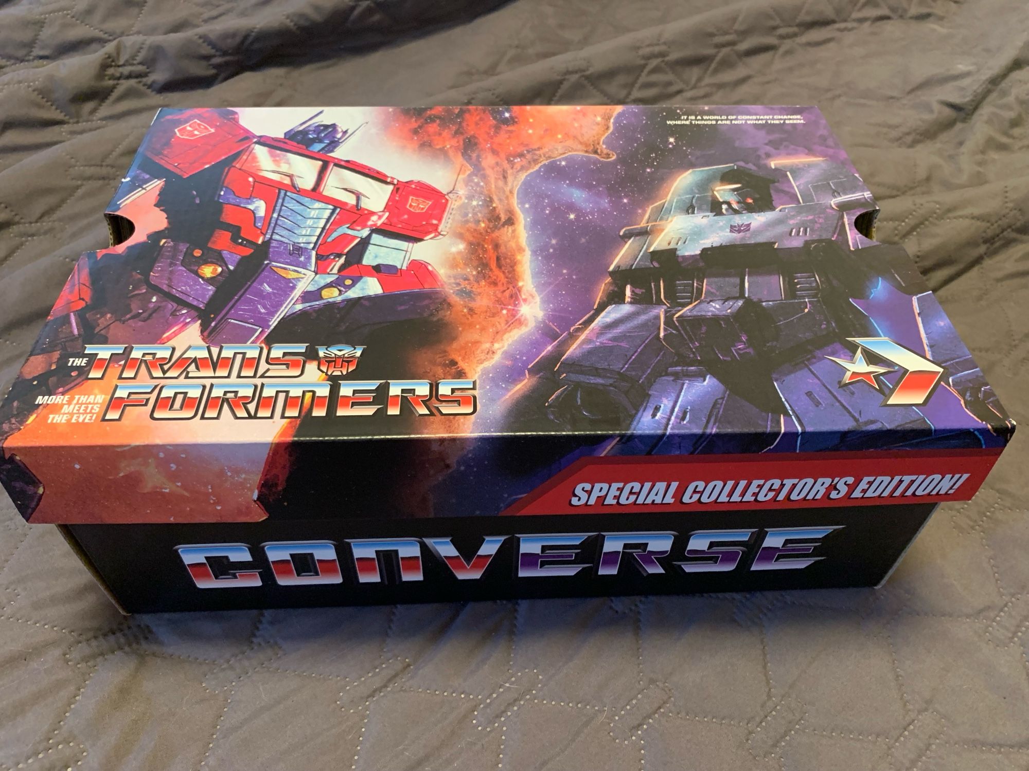 Converse shoebox with Transformers design.