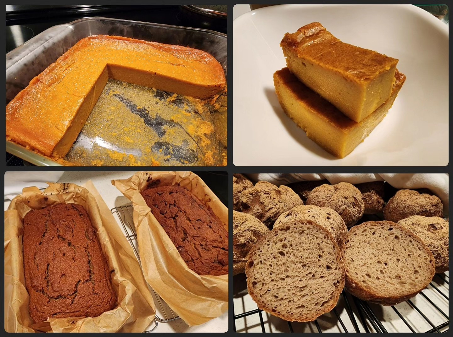 My cashew pumpkin pie is coming along nicely and the bread recipe works perfectly for buns. I need to work on my pumpkin bread recipe, though. I have a few more oven loads of squash to process, so there is plenty of opportunity to practice.