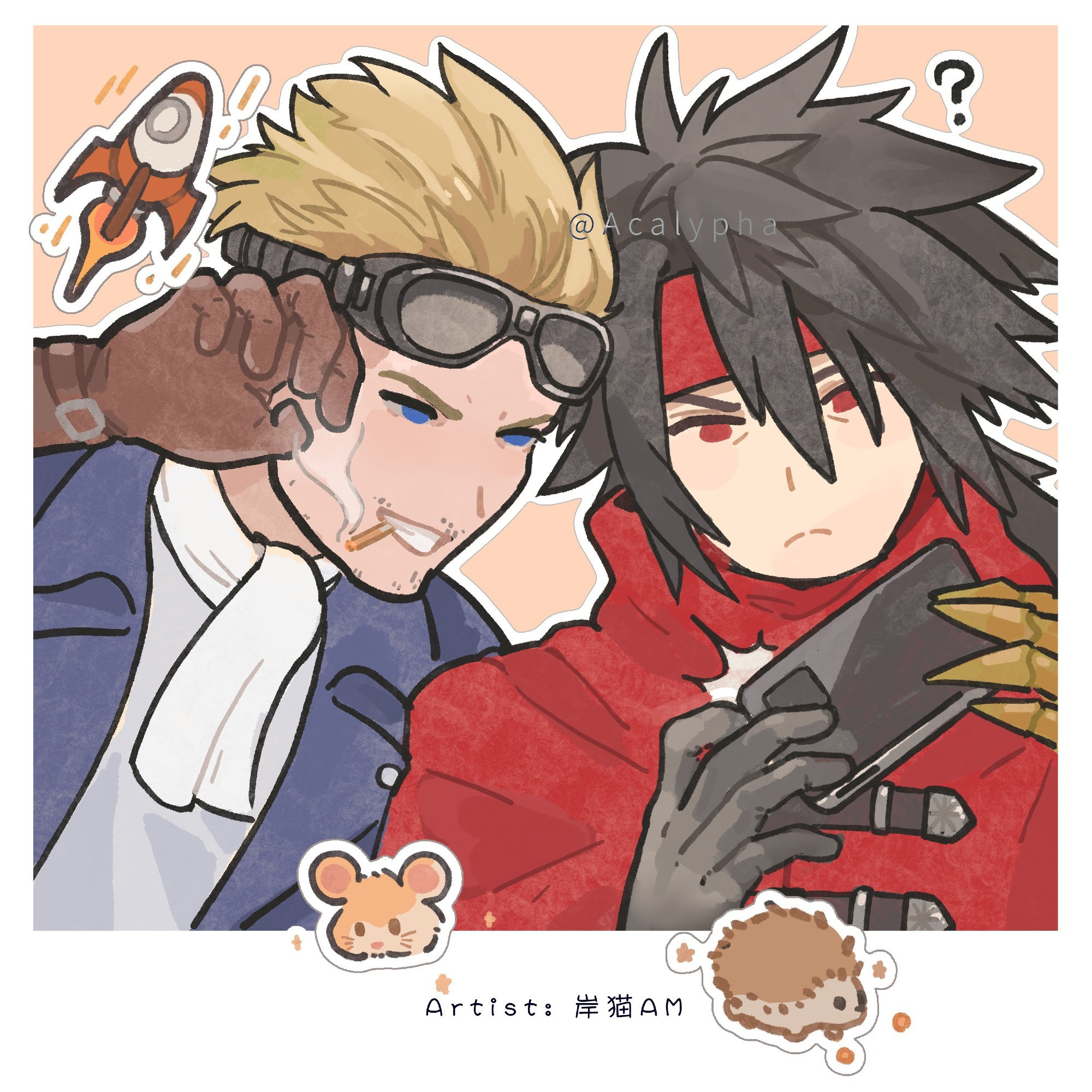 Commissioned this adorable art from 岸猫 😘🥰

Someone was trying to take a selfie with his boyfriend(and found it really difficult to use a smartphone)