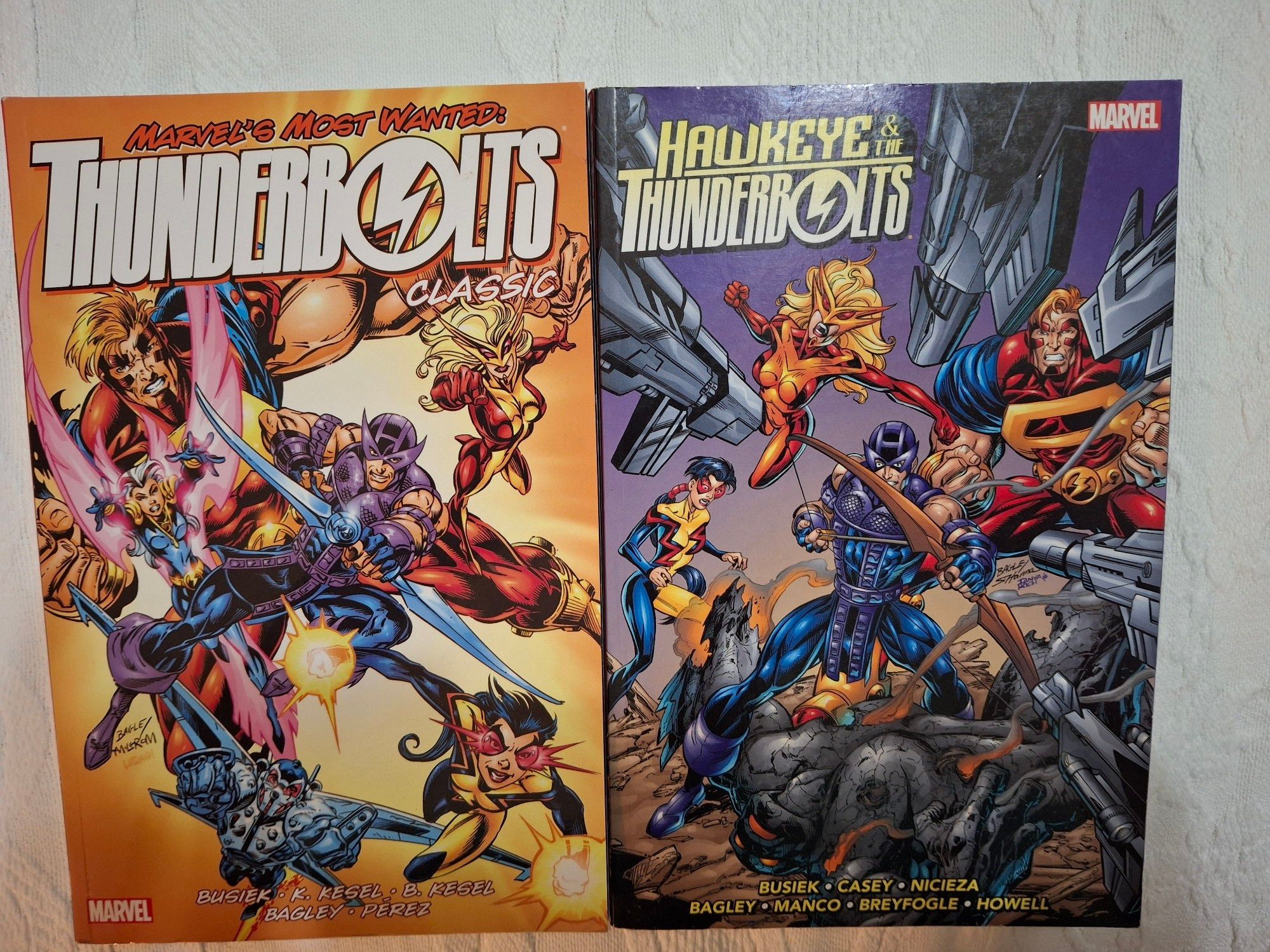 Thunderbolts Classic Vol. 3 and Hawkeye & the Thunderbolts Vol. 1 trade paperbacks