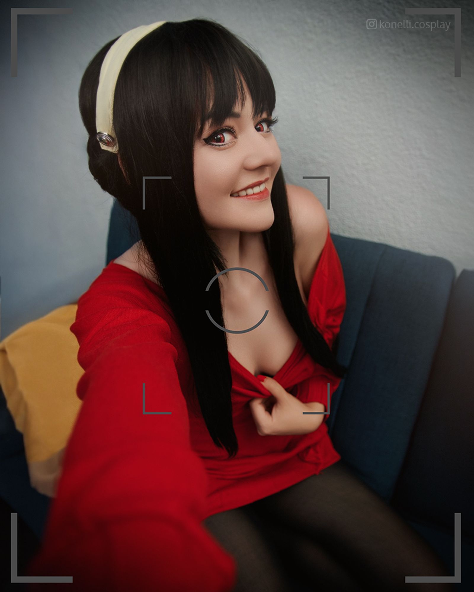 Red sweater dress Yor Forger cosplay from Spy x Family anime by Konelli