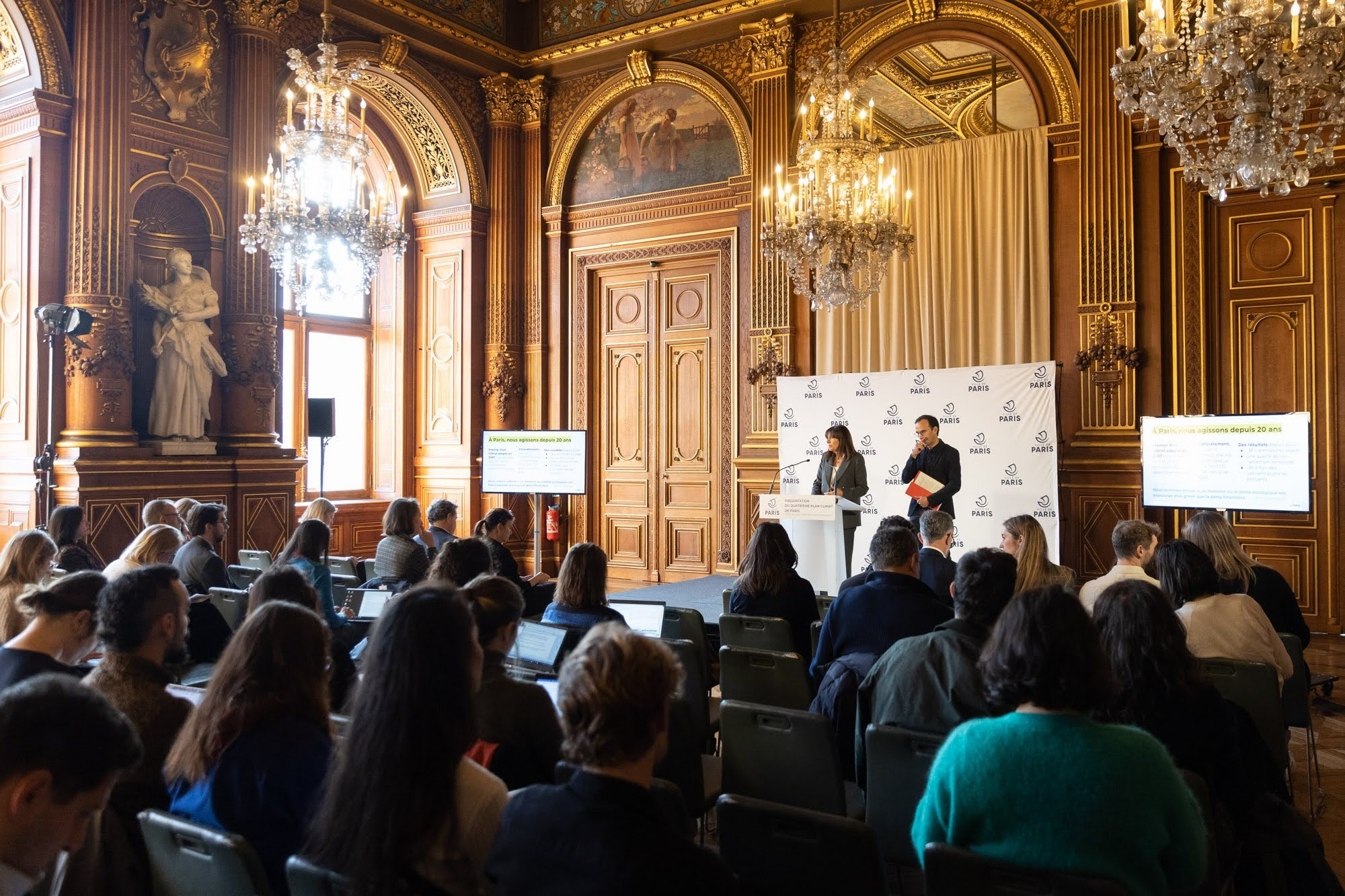 Conférence de presse pour présenter le nouveau Plan climat, le 22 novembre