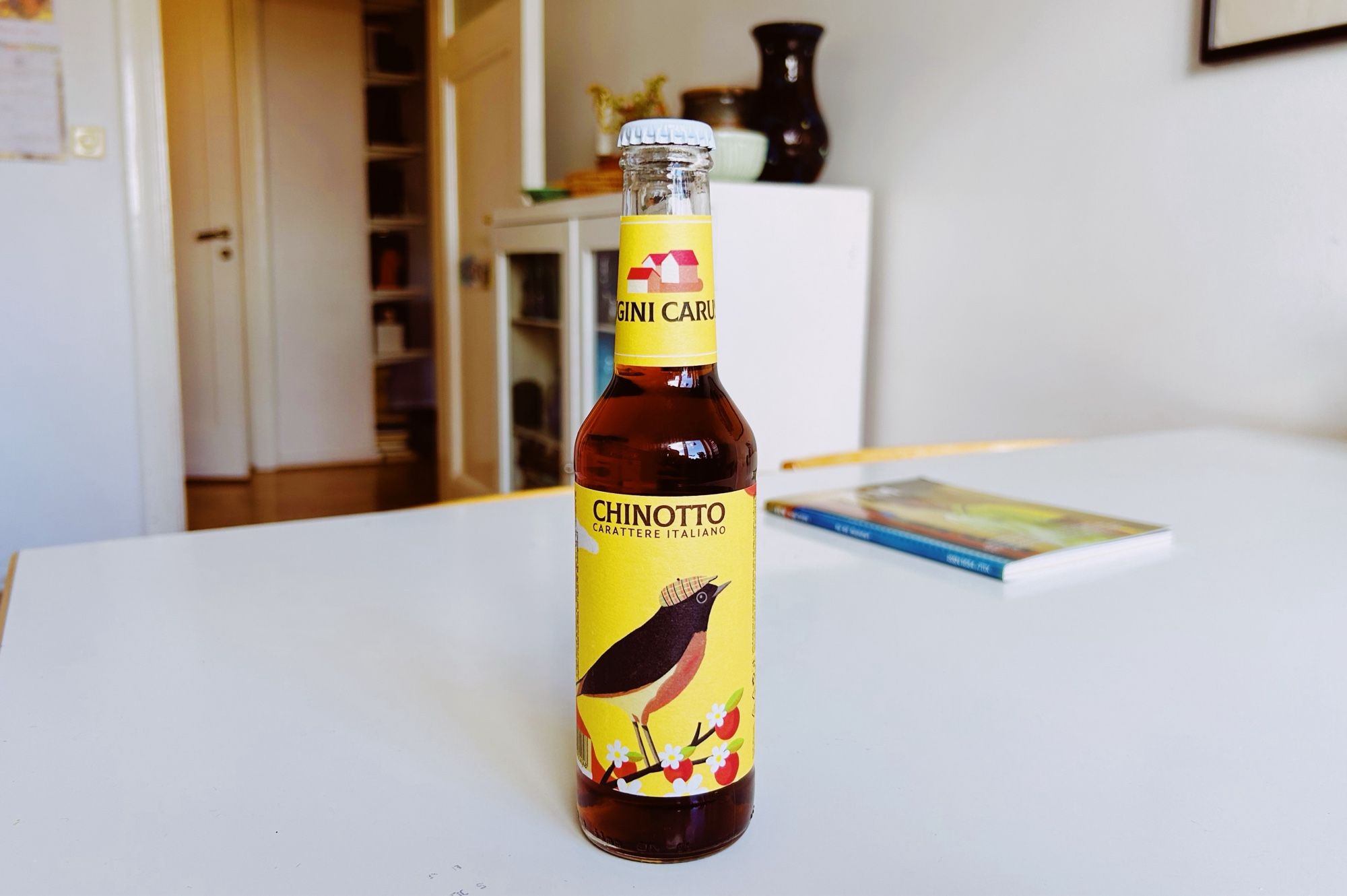 A bottle of chinotto.