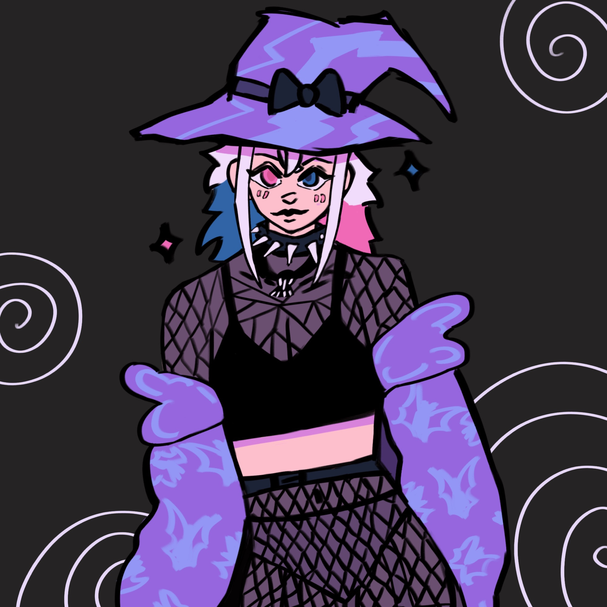 Art prompt for October Day 20! Bettel dressed as a goth witch!!