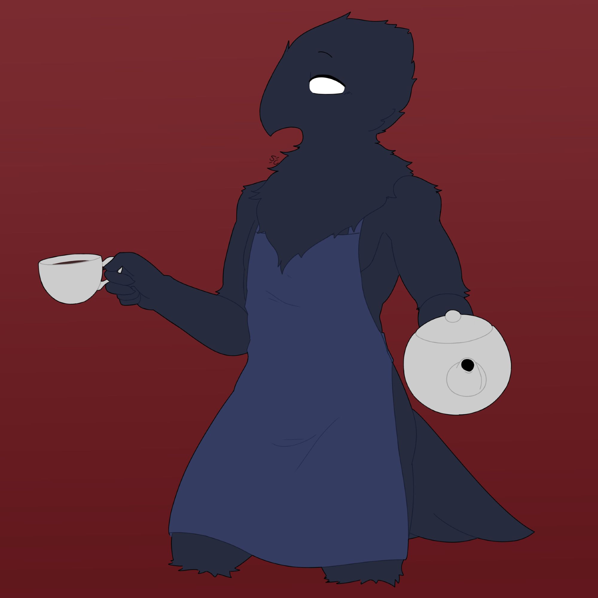 Robert holding a Teapot and a coffee mug