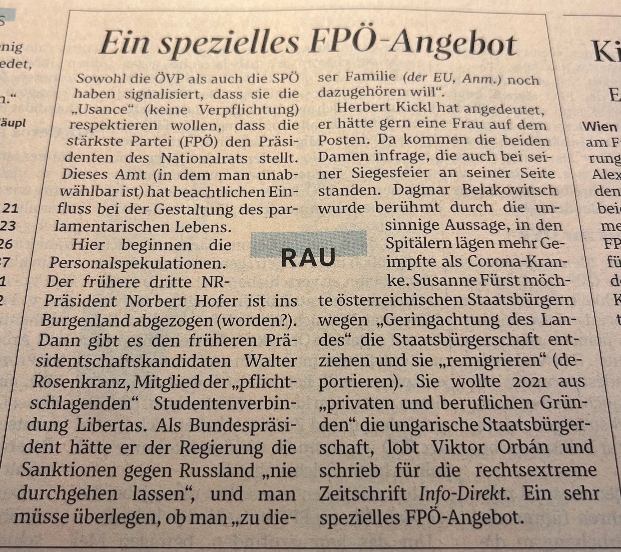 Ein spezielles FPÖ-Angebot für das Präsidium des Nationalrates: https://www.derstandard.at/story/3000000239555/ein-spezielles-fp214-angebot?ref=article