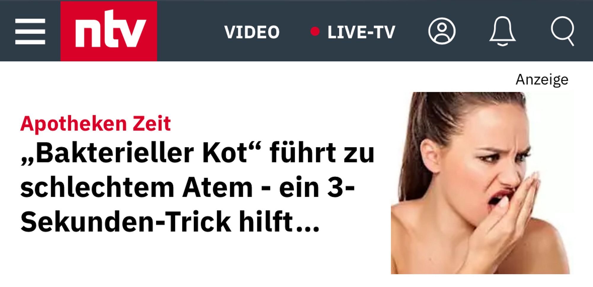 Apotheken Zeit
„Bakterieller Kot" führt zu schlechtem Atem - ein 3-Sekunden-Trick hilft...