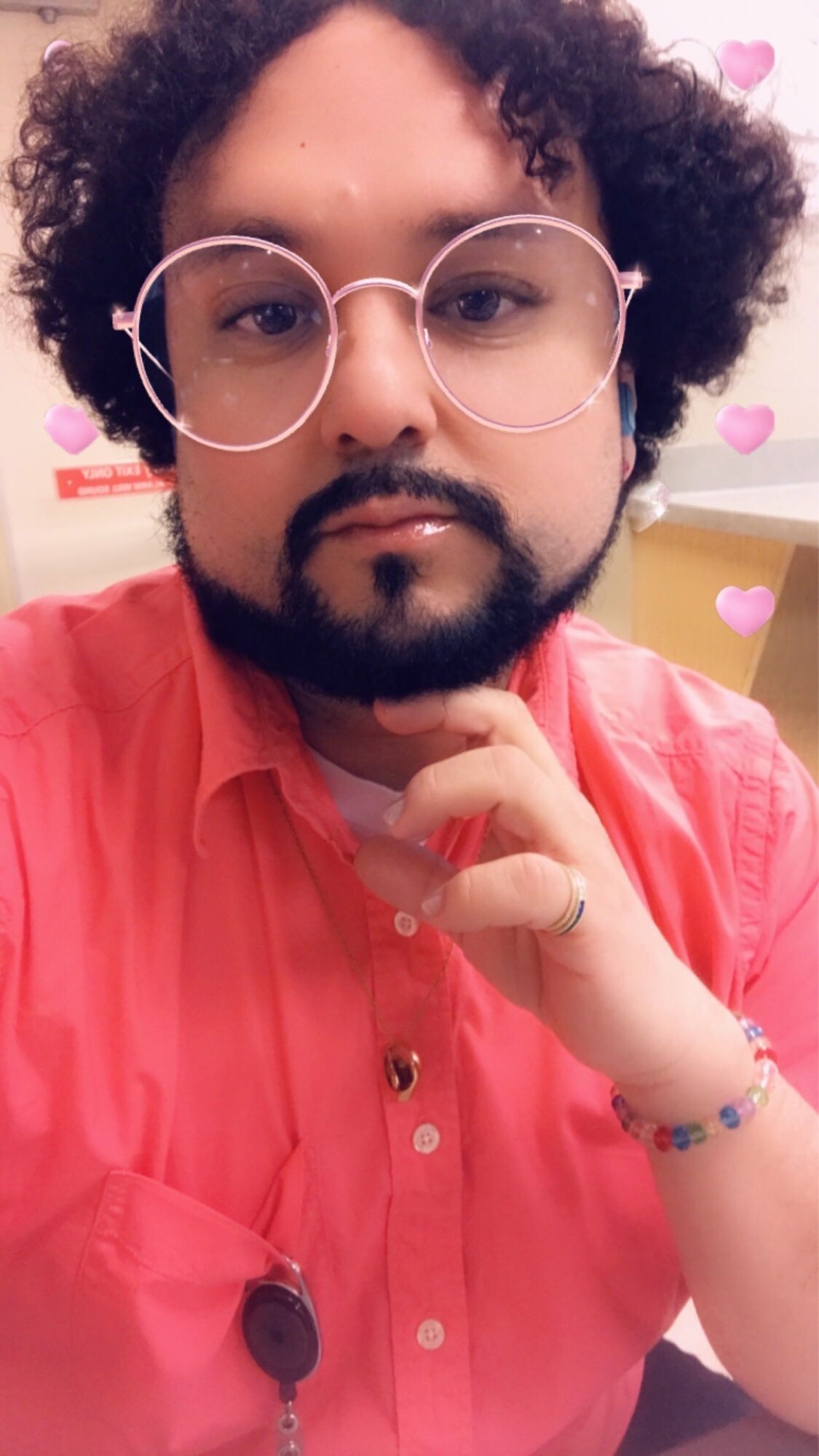 Pink shirt selfie 🤳