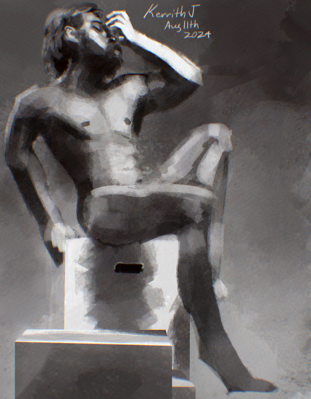 #342
Aug 11th 2024 Life Drawing
Man
1h 15min

￼￼￼Program: Clip Studio Paint

￼Brush: ￼￼￼Wes Gardner's Painter 1

￼Full Version (NSFW) Art Studies at: ￼￼
￼￼￼￼￼ ￼https://www.artstation.com/kerrithjohnson
￼www.tumblr.com/kerrithjohnson 
https://bsky.app/profile/did:plc:gcrglxnpxfszlcnod2hgs4lh/feed/aaac6kxai6fv6 

🐰 🖼️🎨