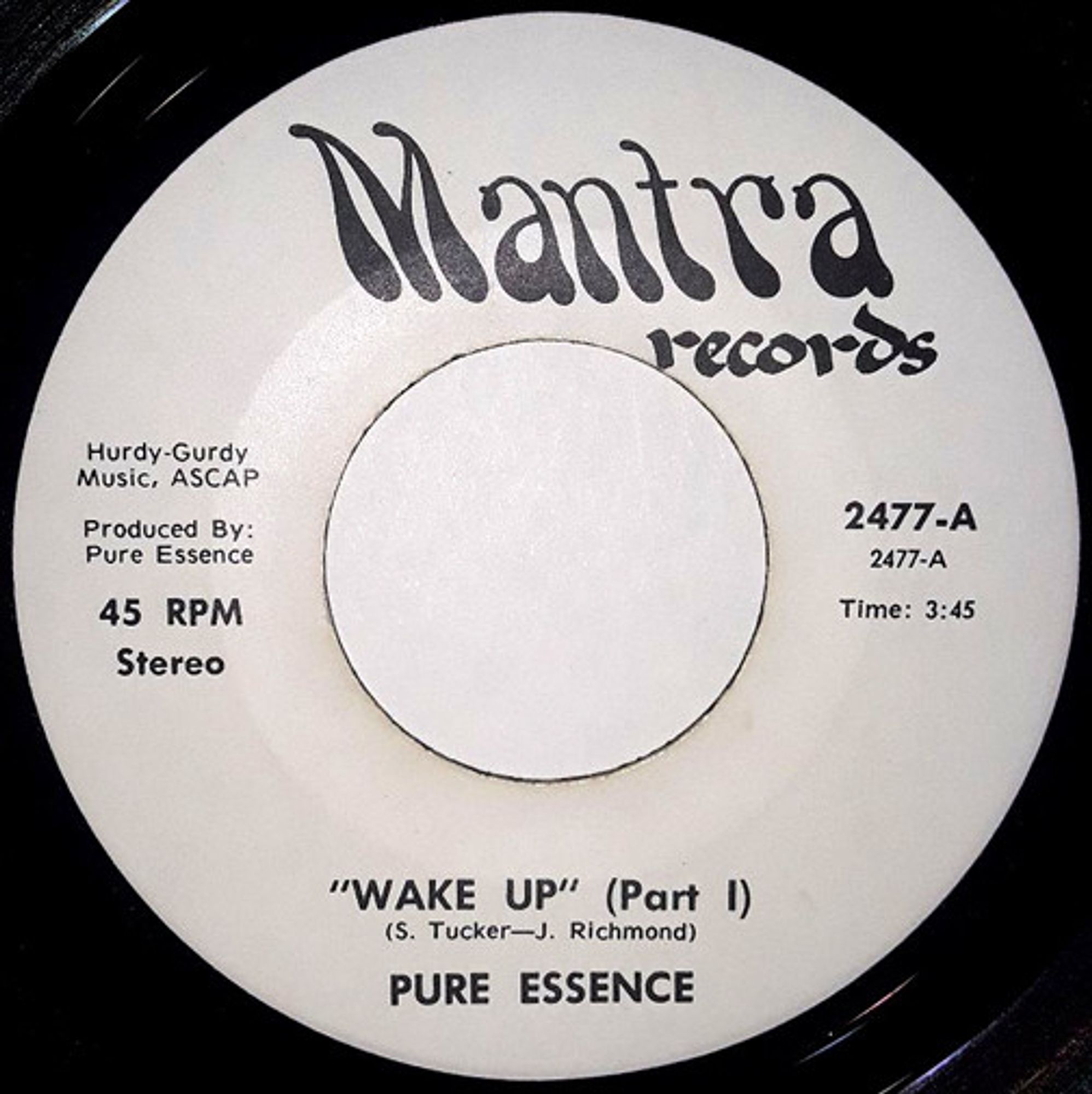 photo of the single "Wake Up Pts. 1 & 2" b/w "Third Rock" by Pure Essence