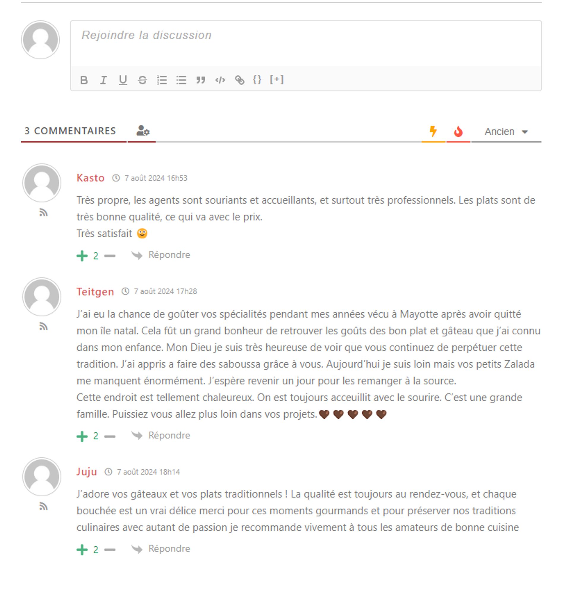 Commentaire sur une fiche dans l'annuaire lemahorais.com