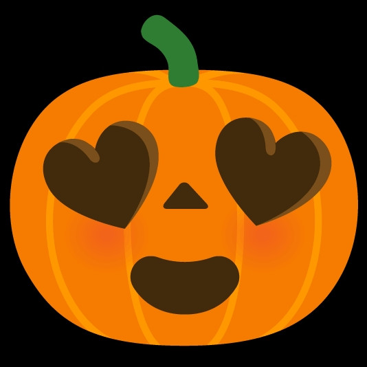 Pumpkin with heart eyes