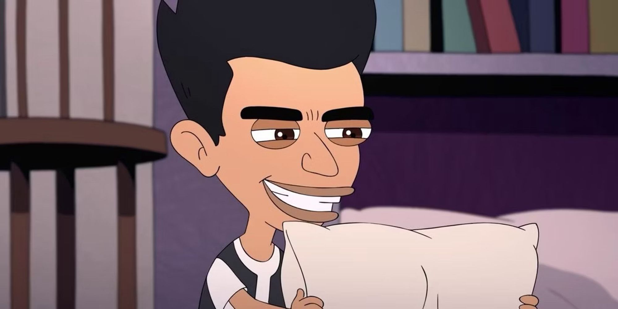 Jay from Big Mouth looking lustily at the pillow he is about to fuck