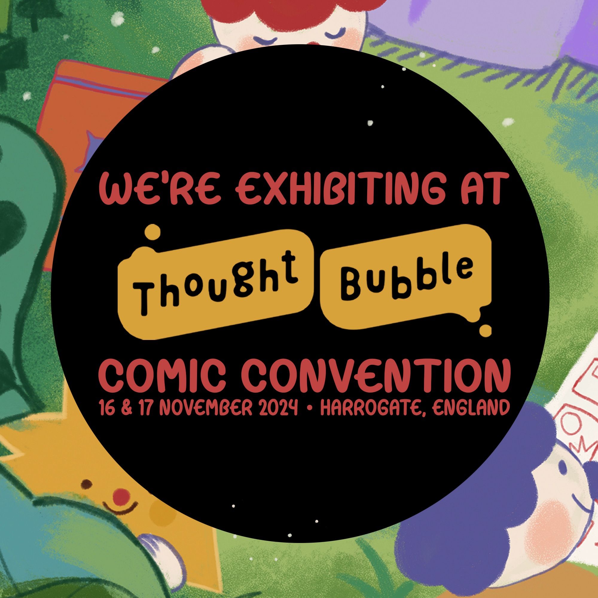 Advert for Thought Bubble comic con taking place in Harrogate, UK on 16th & 17th November