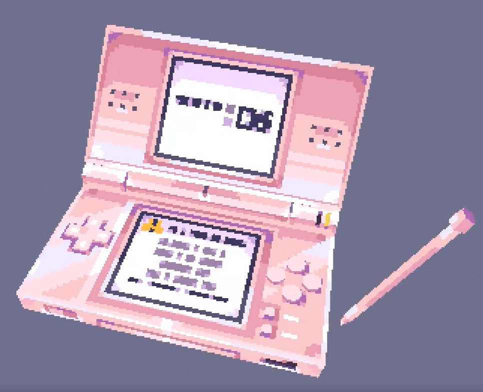 3D model of a pink DS lite