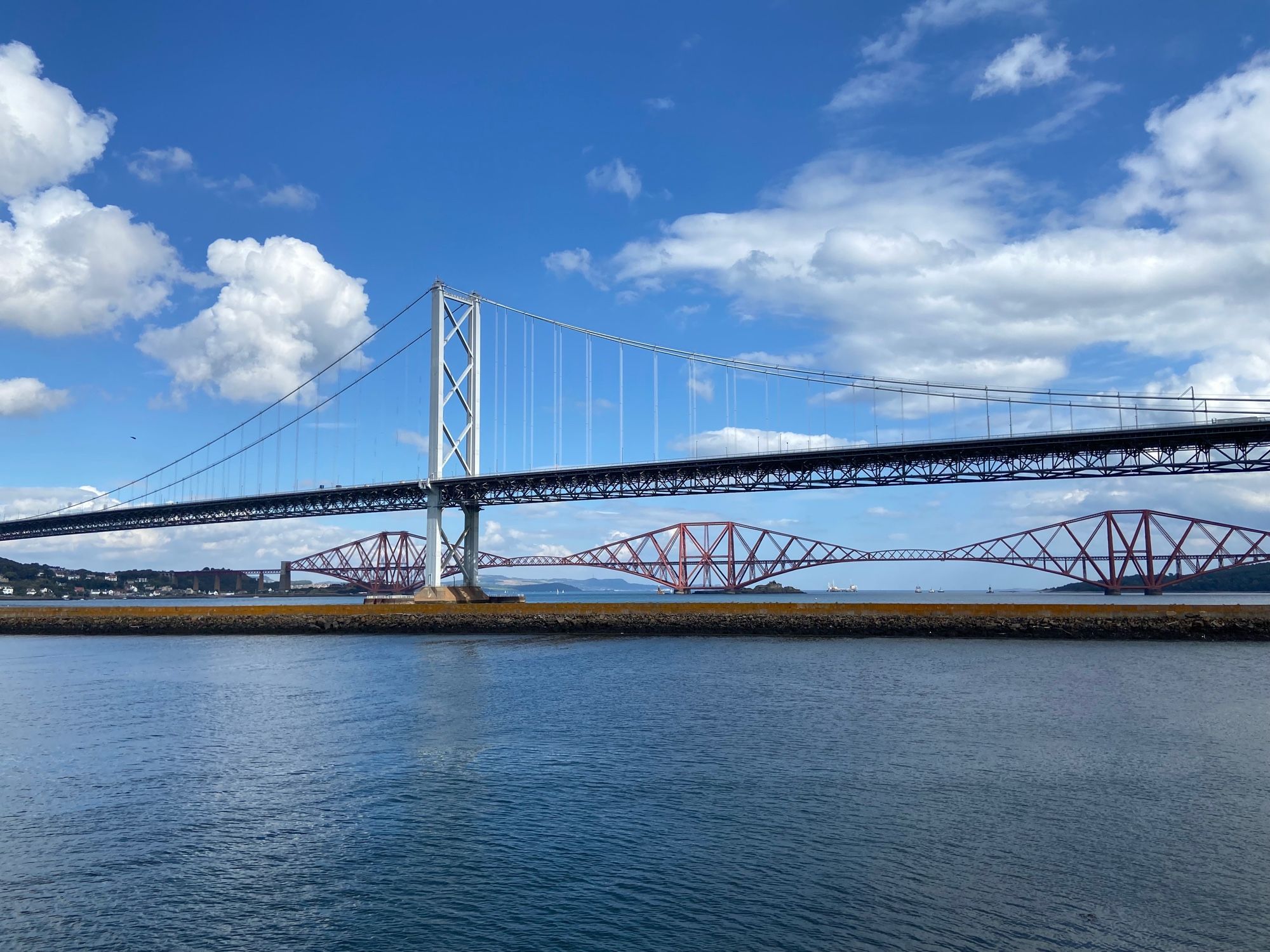 Two of the three Forth Bridges.