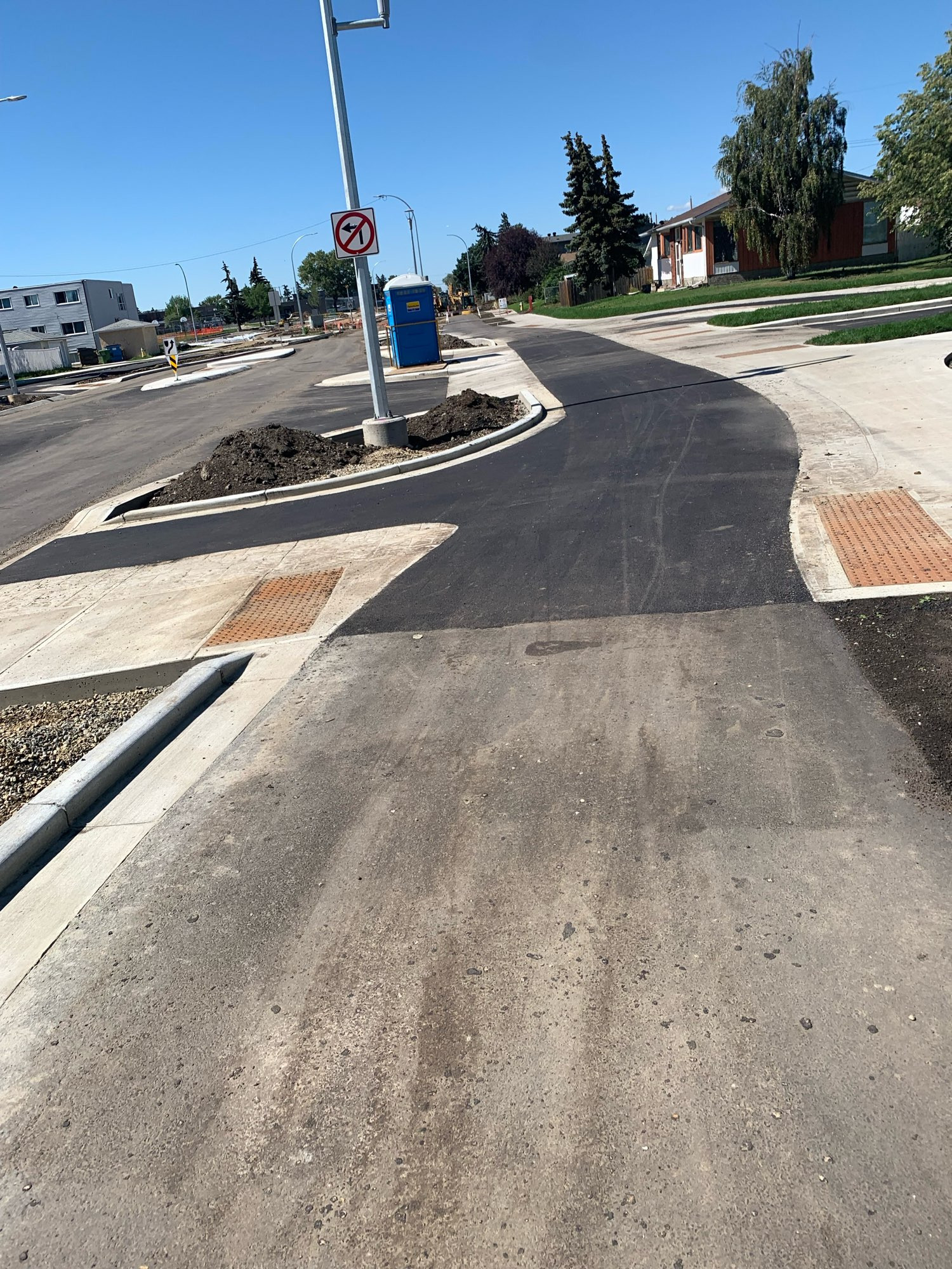 New bike lane on 132 avenue west of 66 street.
