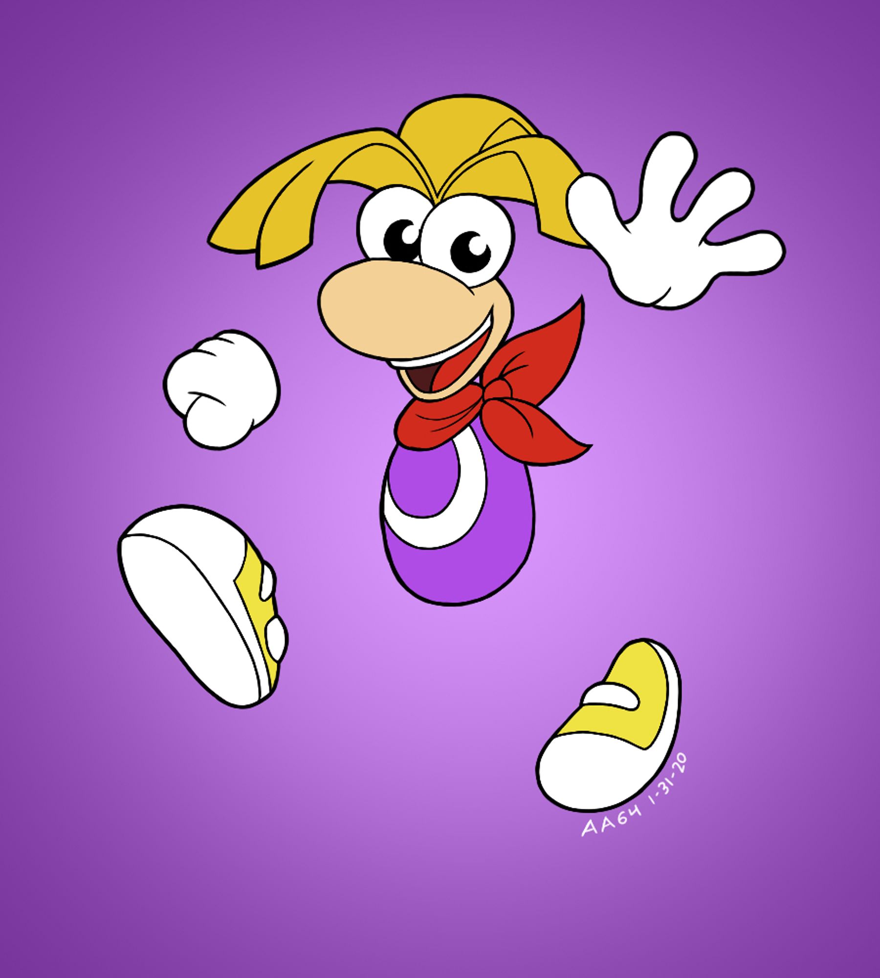 Rayman in his original Rayman 1 style