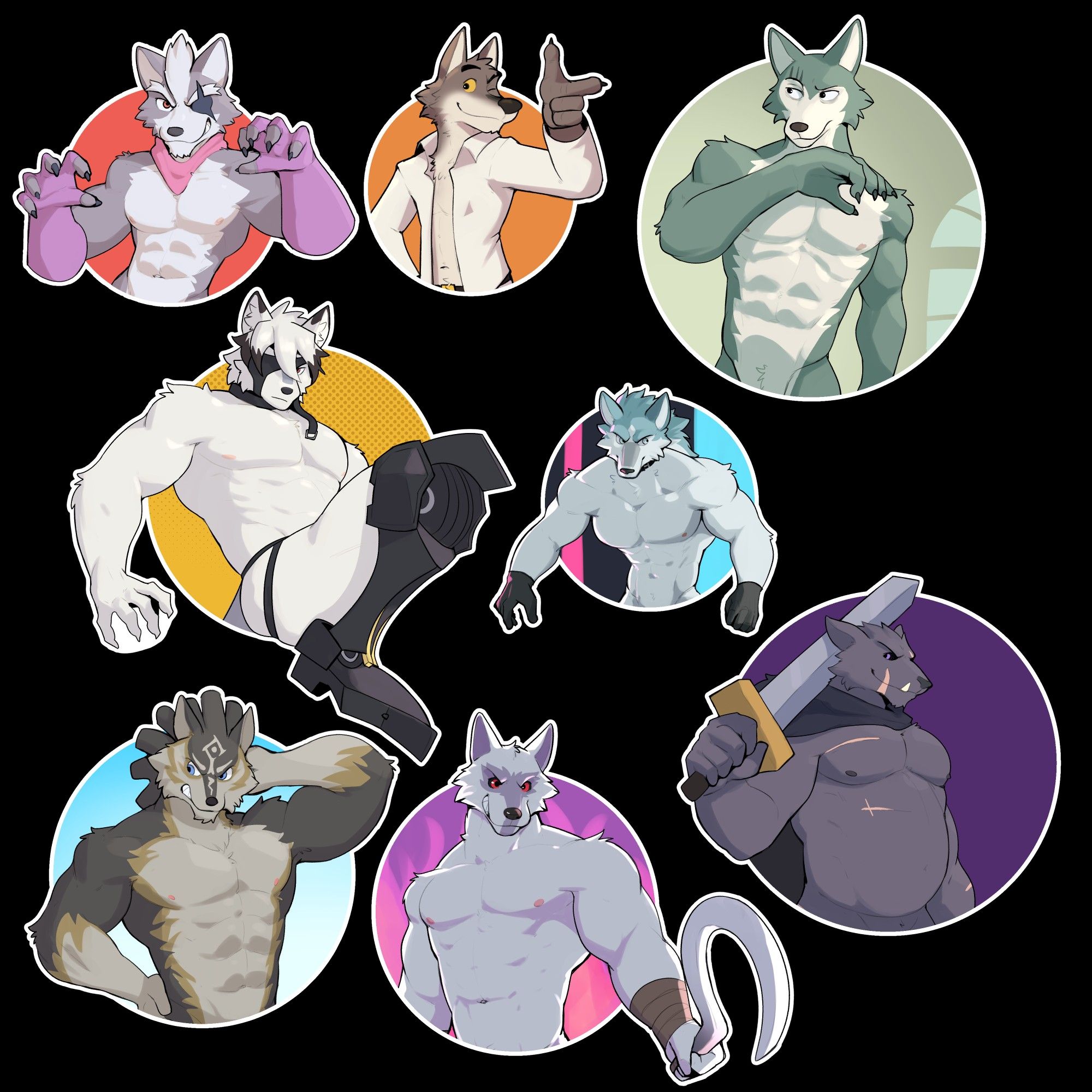 wolf ma n stickerssss