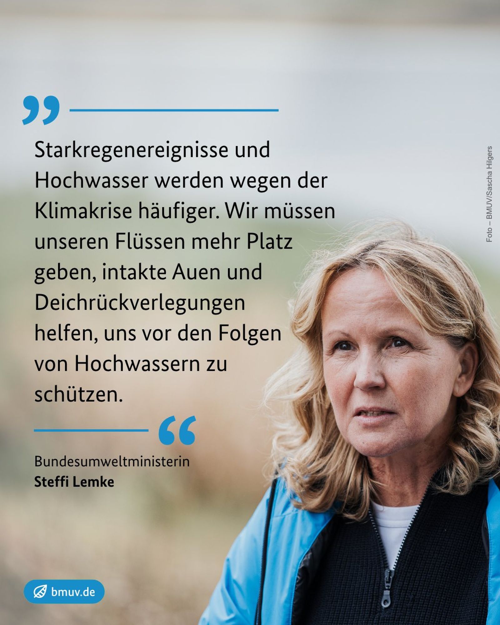 Umweltministerin Steffi Lemke fordert, den Flüssen mehr Raum zu geben.