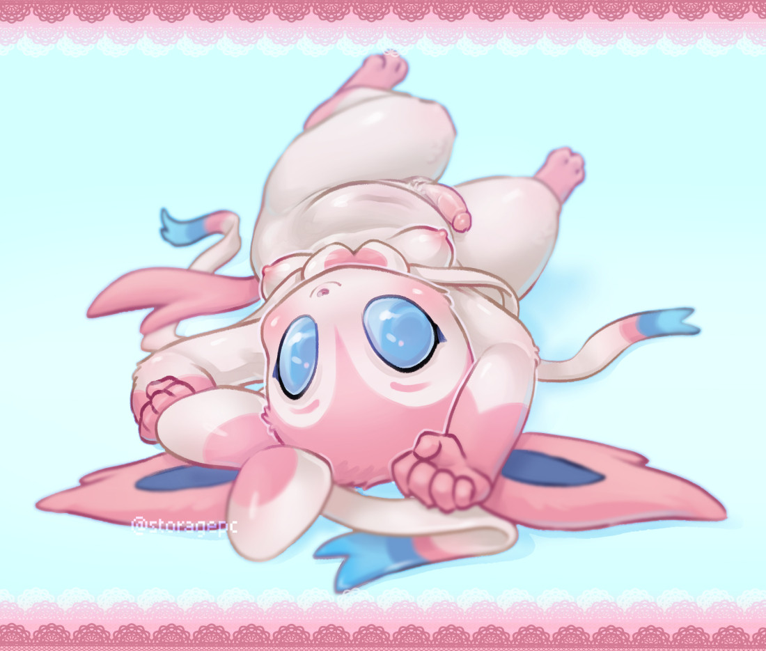 trans girl sylveon lying nude