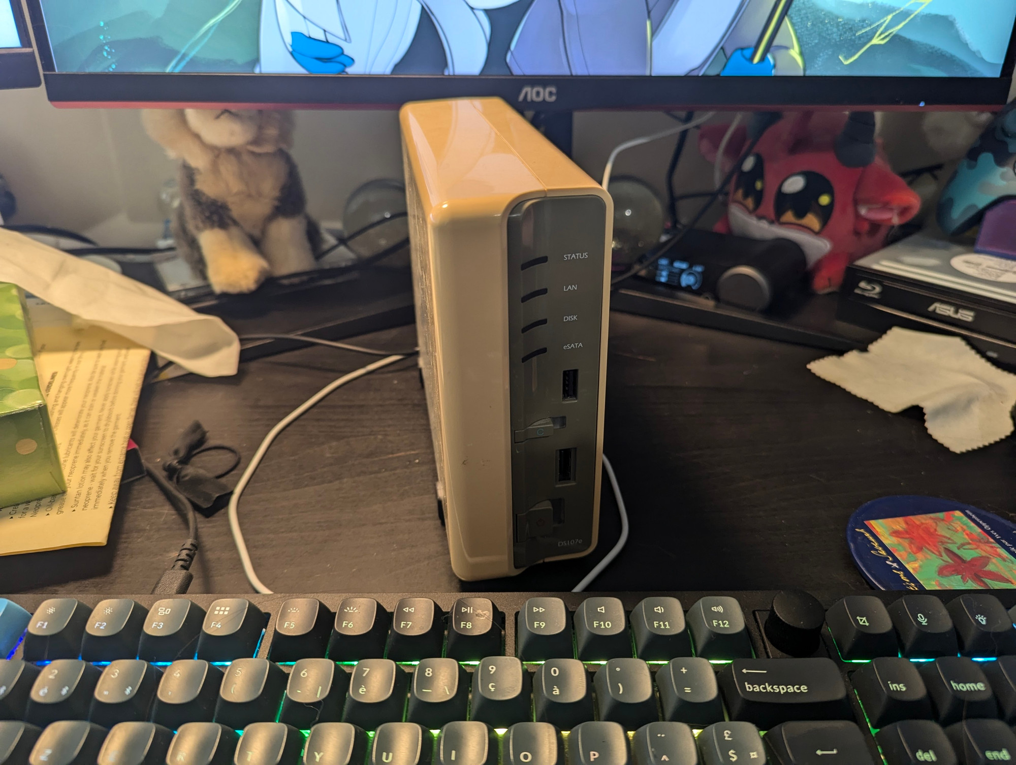 A Synology NAS DS107e on a desk