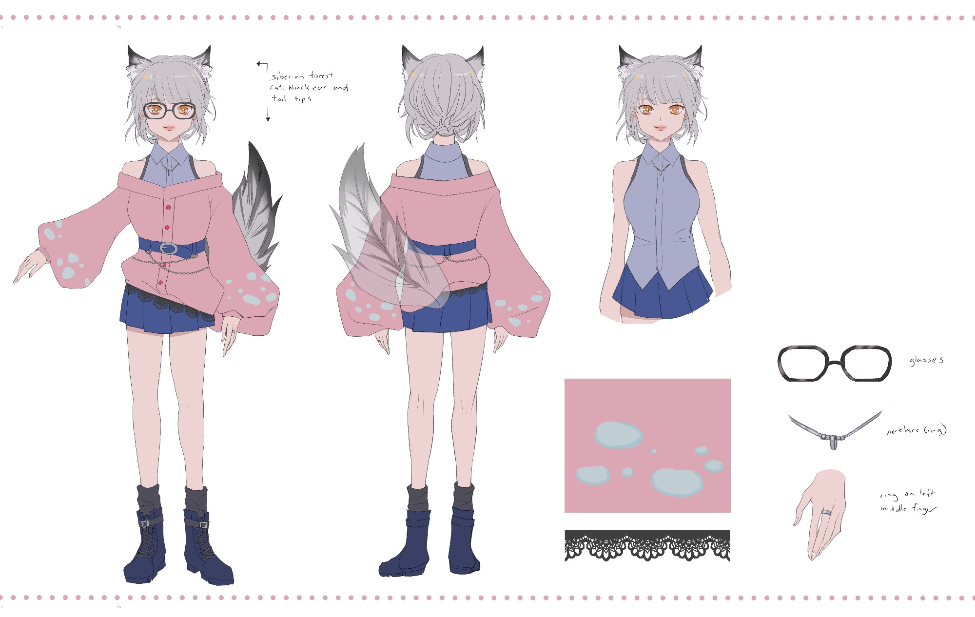 Reference sheet for Live2D model used in streams.