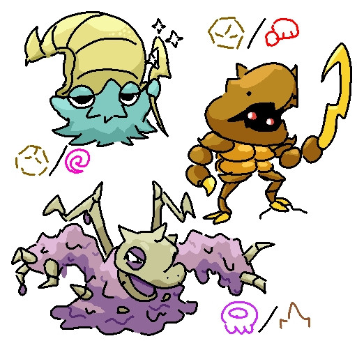 Alternate evolutions for Omanyte, Kabuto and Grimer.