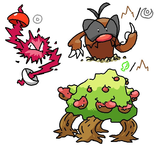 Alternate evolutions for Voltorb, Exeggcute and Diglett.