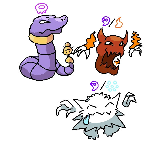 Alternate evolutions for Ekans and Haunter.