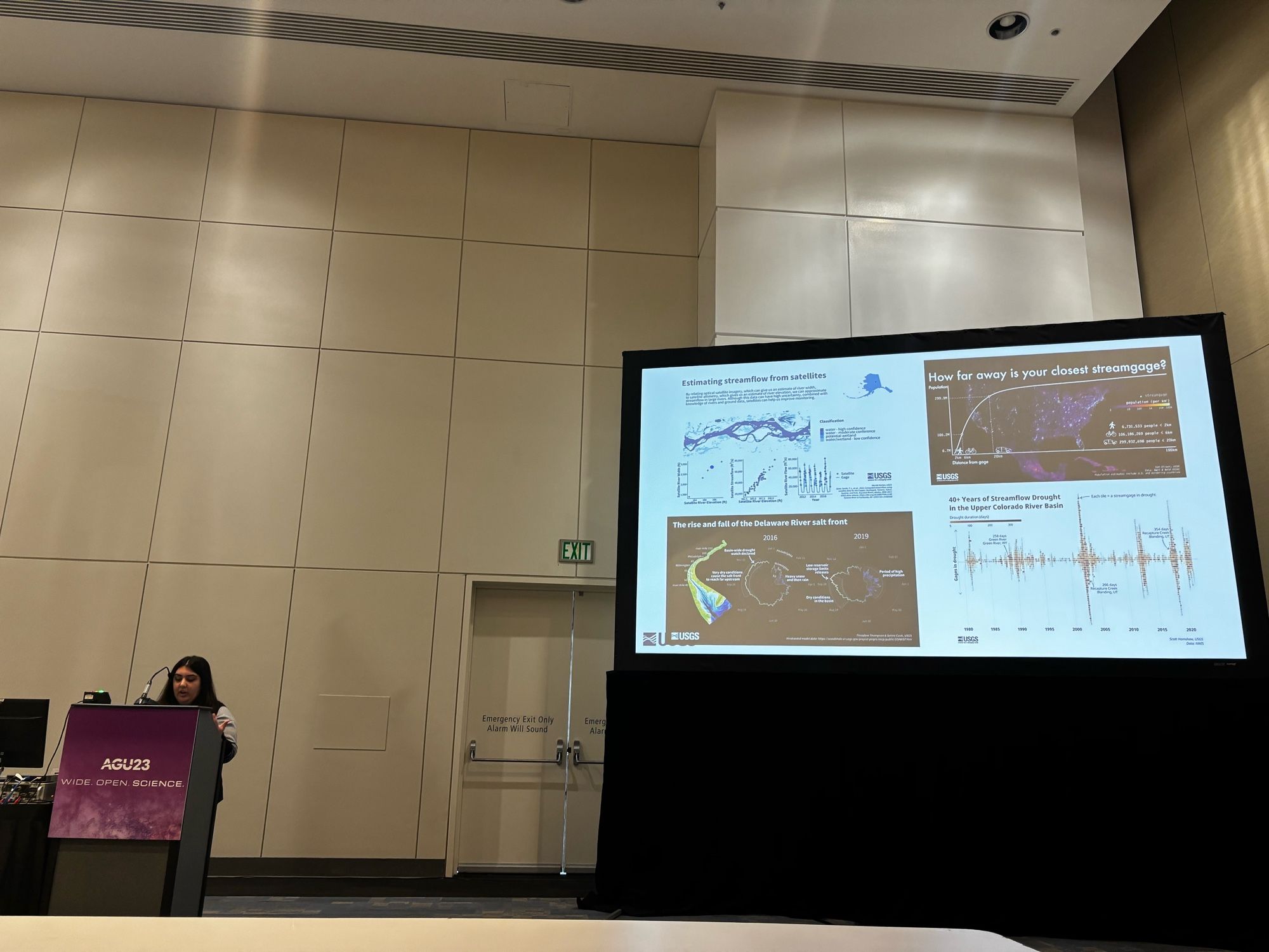 Elmer’s presenting at agu showing four charts made for the 30 day chart challenge