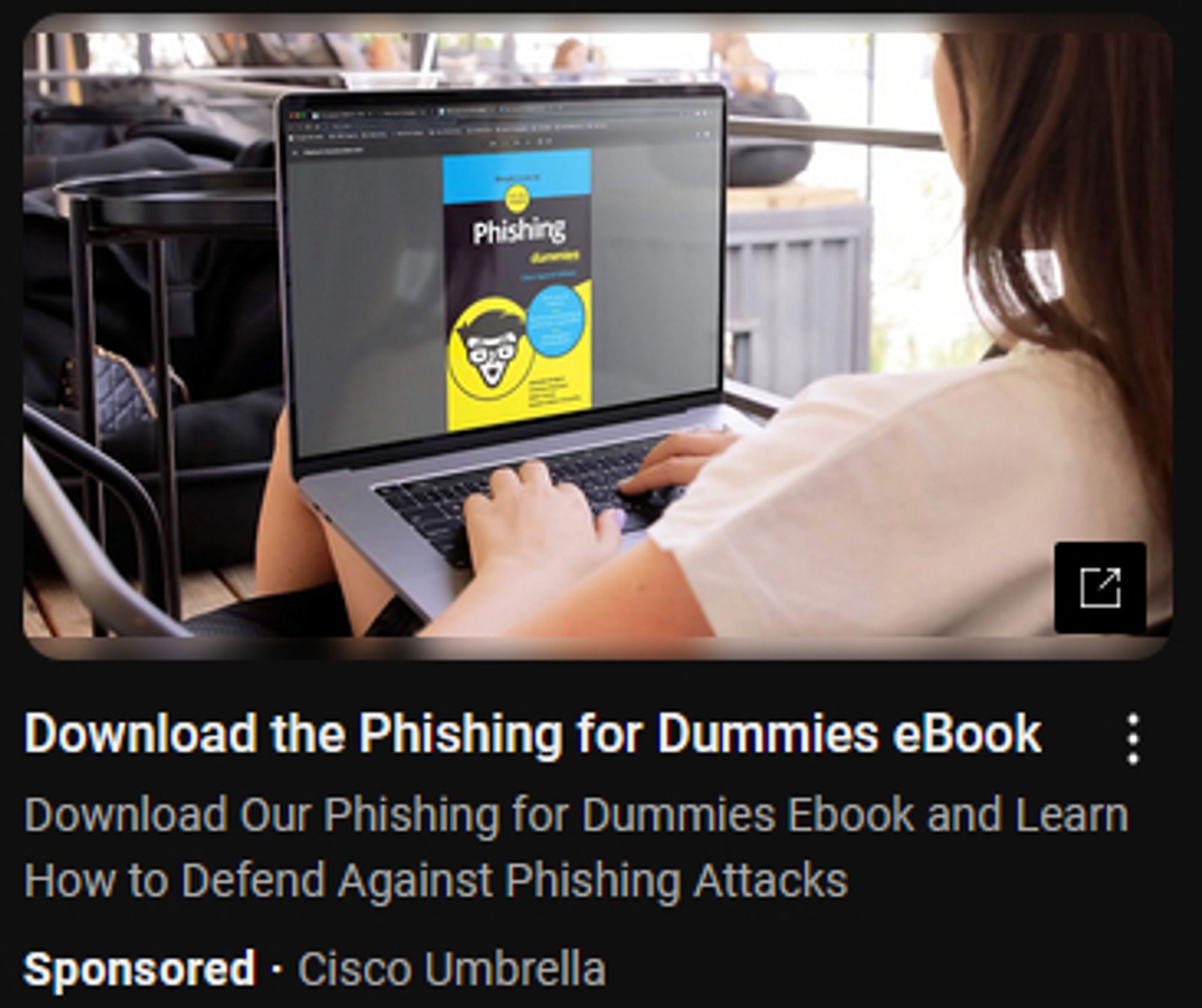 Advertisement for "Download the Phishing for Dummies eBook"