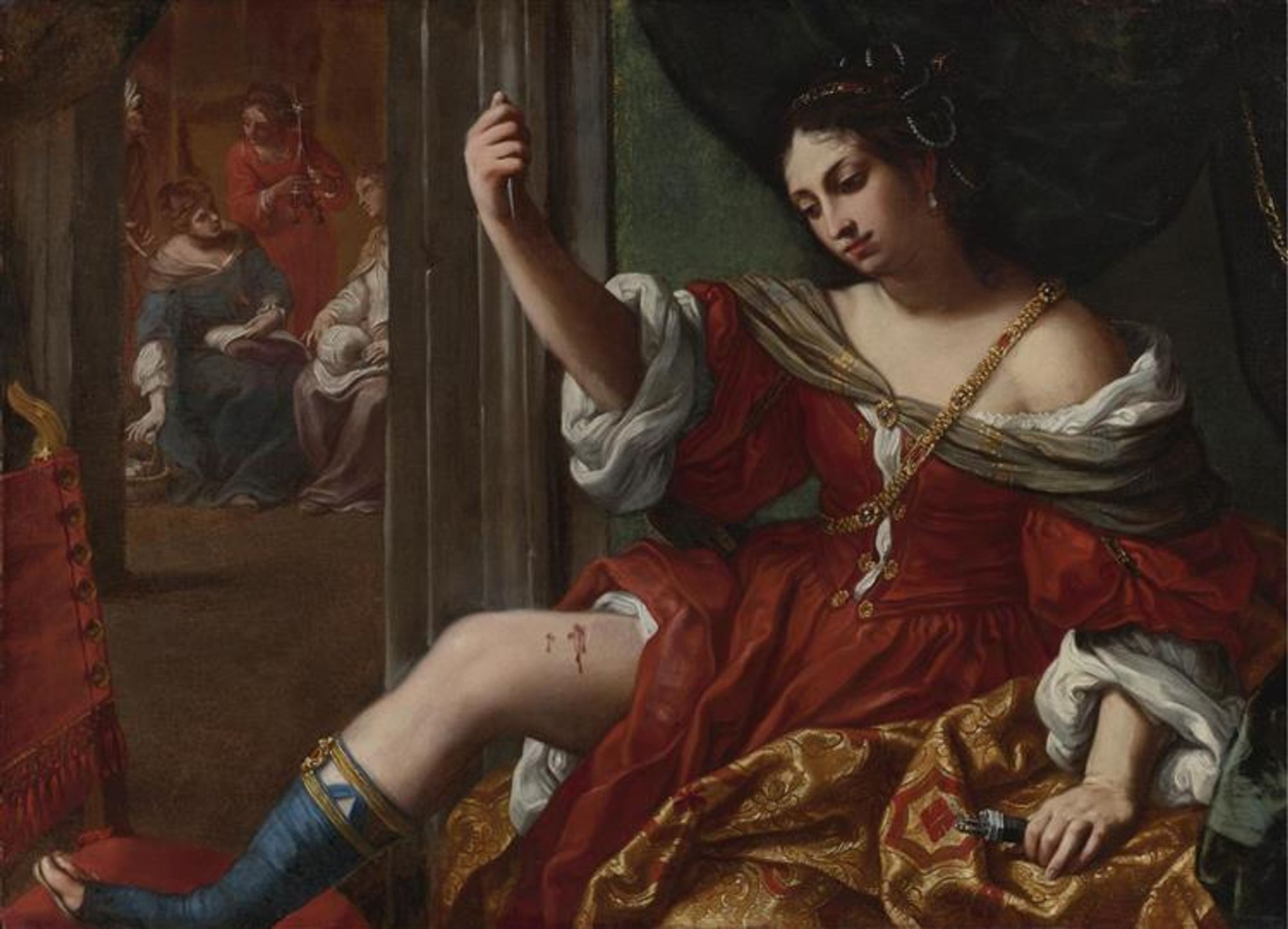 Portia Wounding Her Thigh - Elisabetta Sirani (1664)  🇮🇹 #art