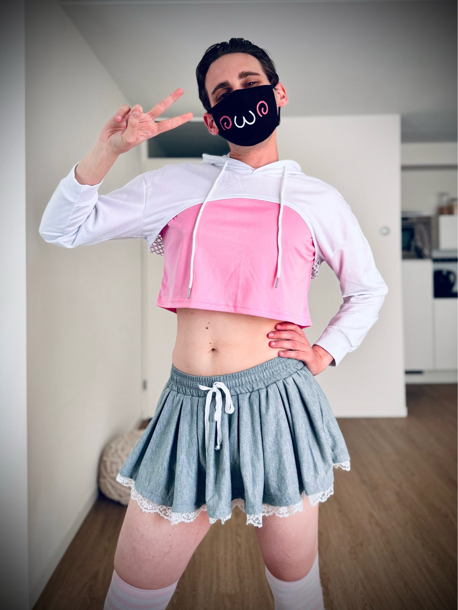 New femboy outfit 1 🩷🤍✨