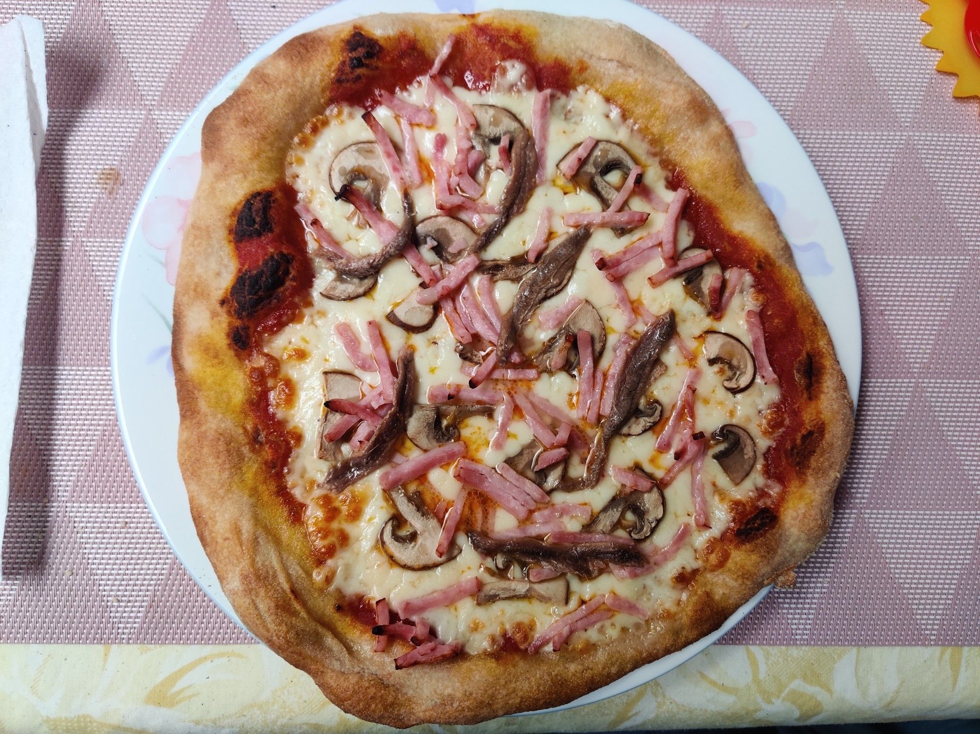 Sourdough pizza top view