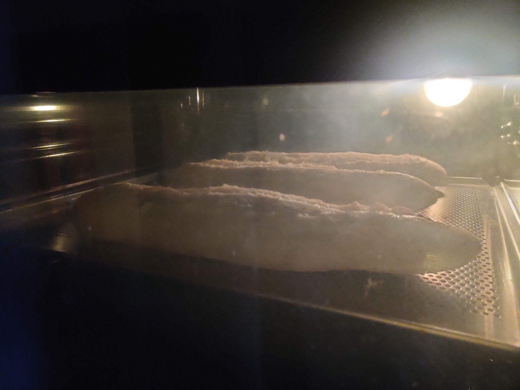 Sourdough baguettes in home oven