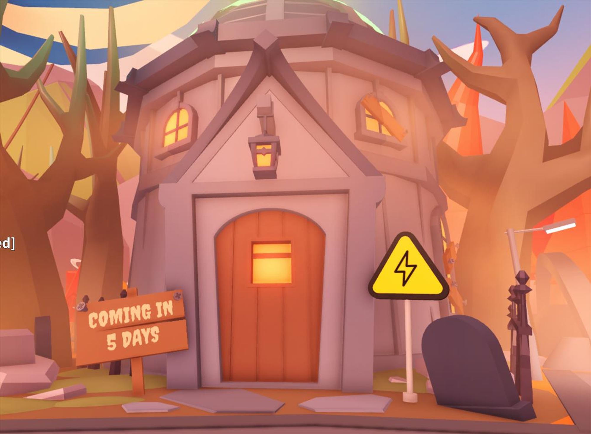 Screenshot of the Halloween building seen in the Adopt Me 2024 Halloween Event.