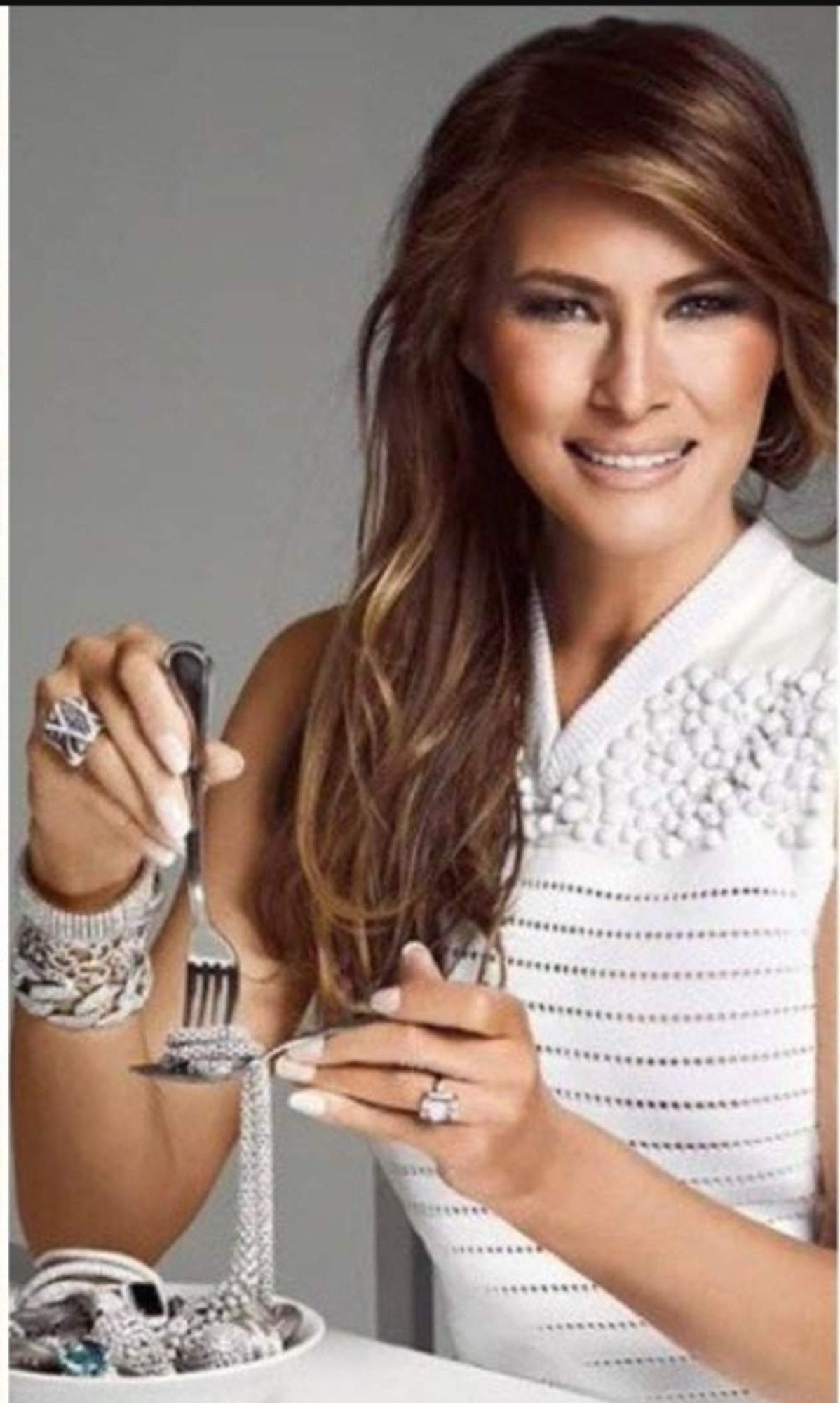 Melania treating jewels like food