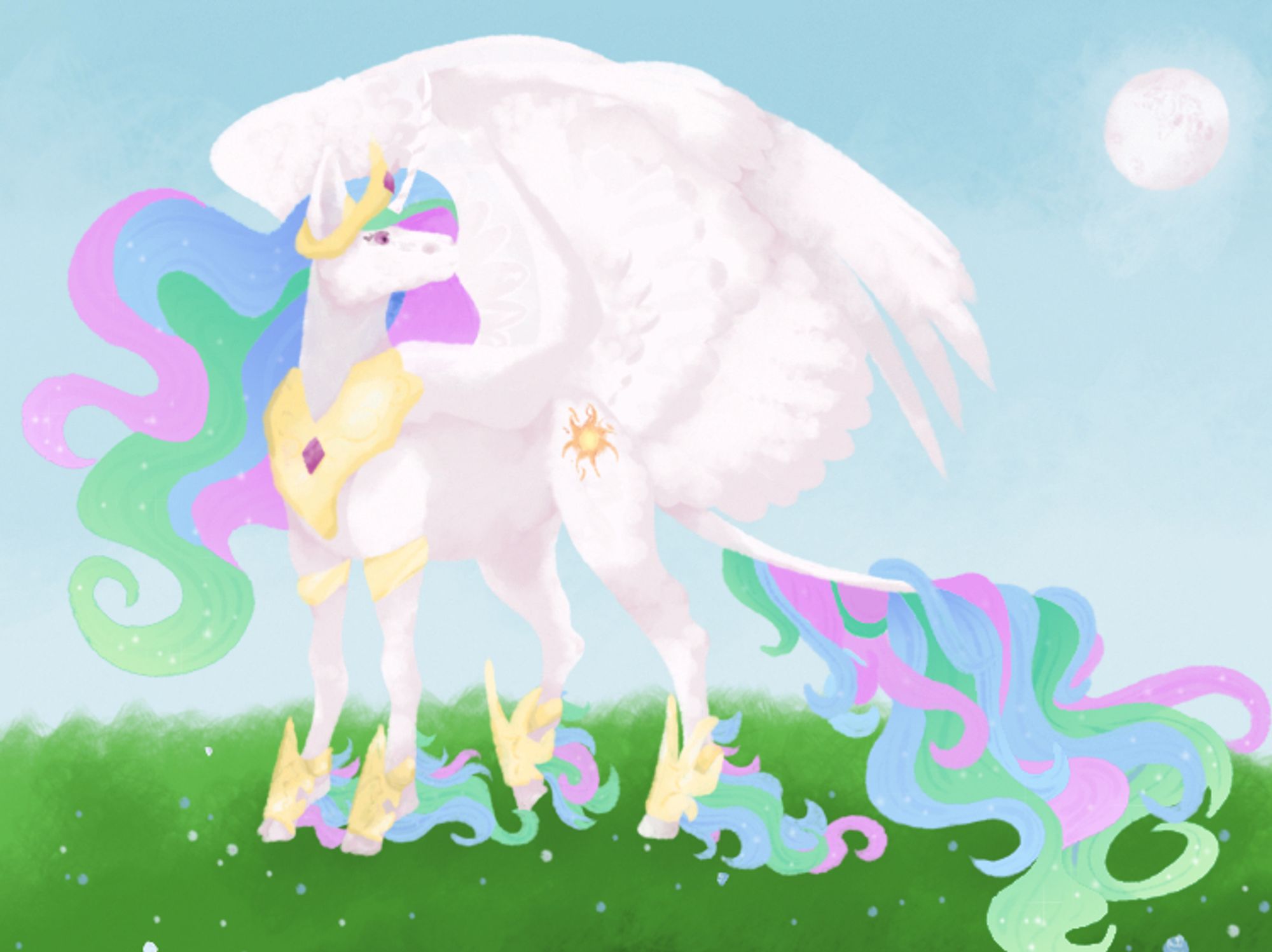 Rendered detailed lineless drawing that I made of Princess Celestia from My Little Pony