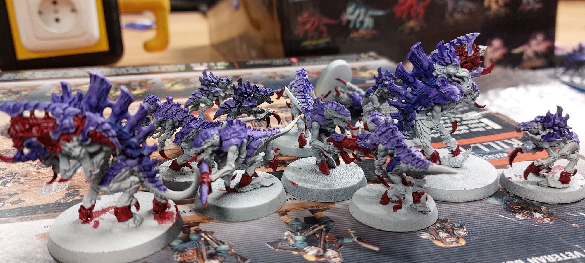 Purple white and red Tyranid Bois

Many many of them. And this is just a small part of them