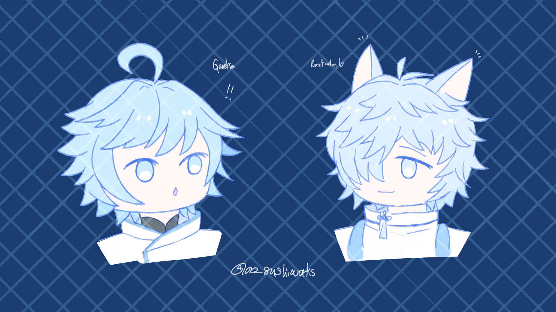 genshin impact and rune factory guardians of azuma ice boys!