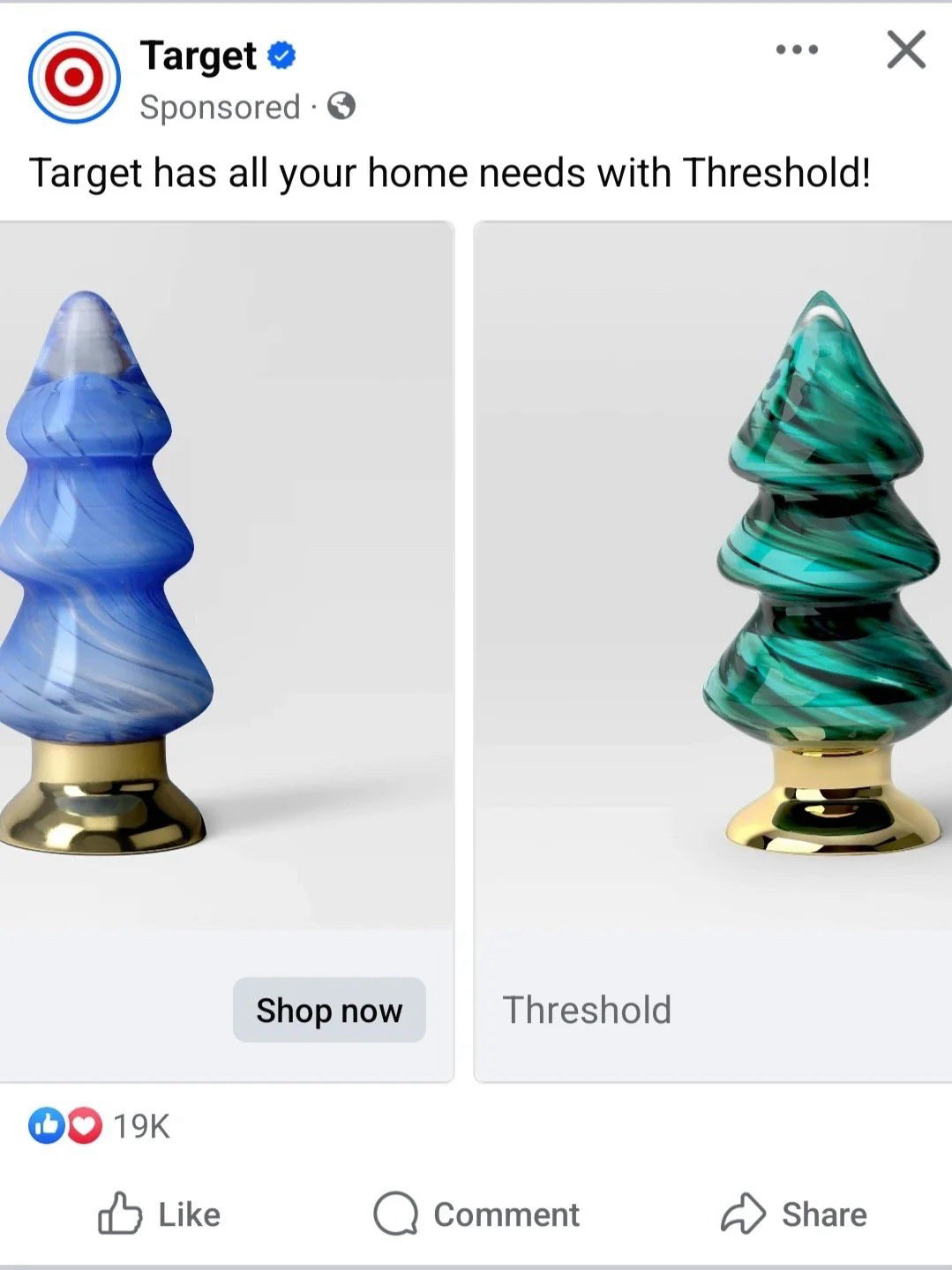 target ad on facebook: Target has all your home needs with Threshold!

i think these are trees but man do they look like buttplugs with notches. 