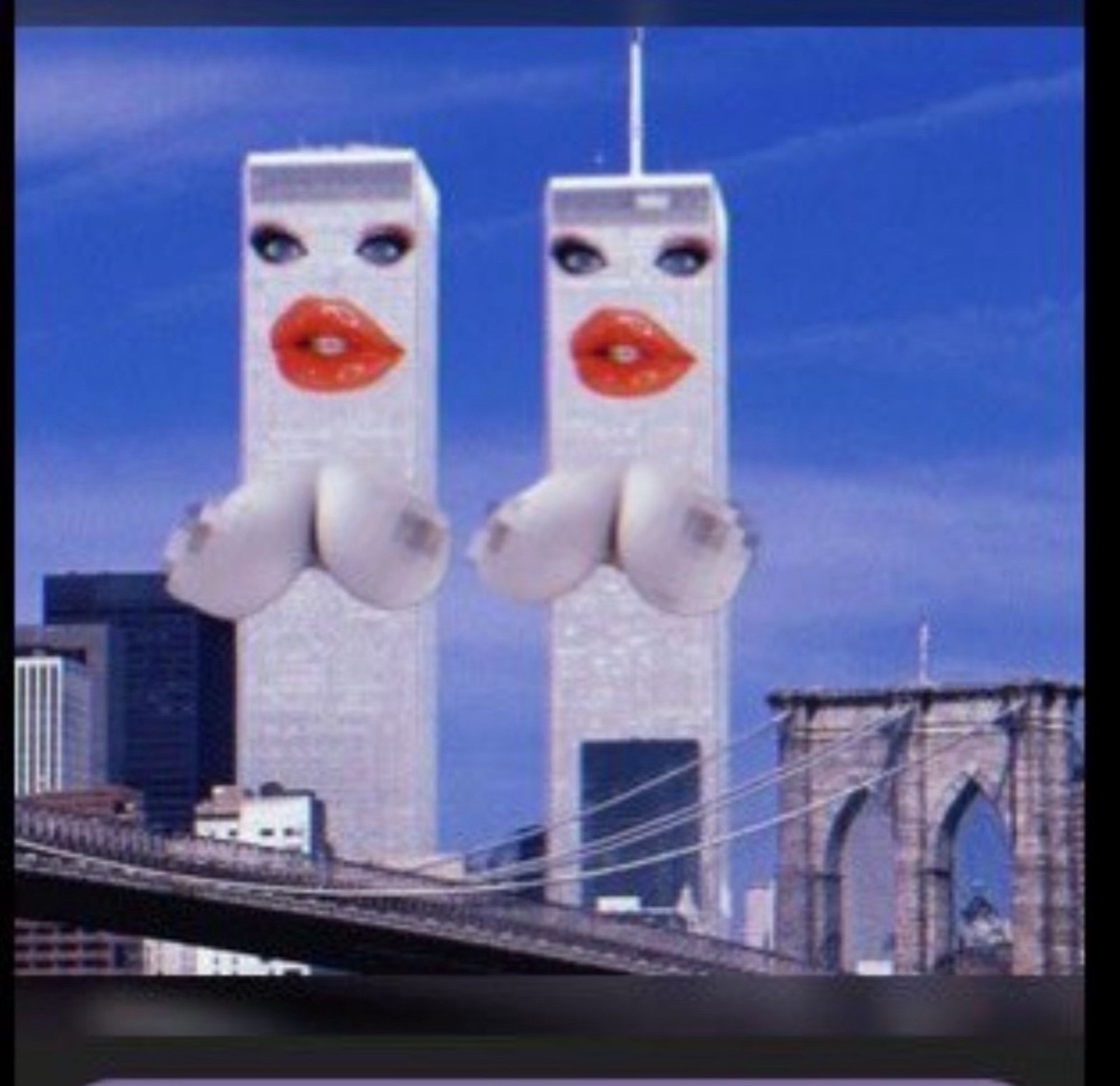 twin towers with big naturals. they both have mascara’d eyes & big red juicy lips 👄